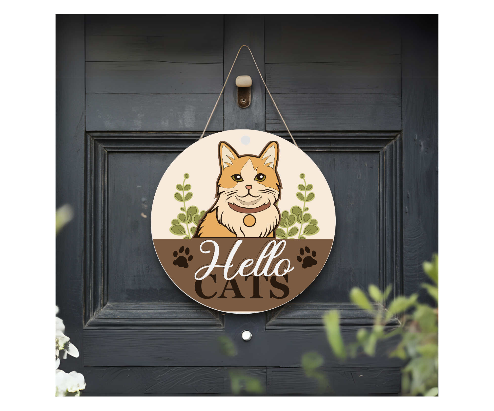 Purr‑sonality Lives Here Cat Door signs