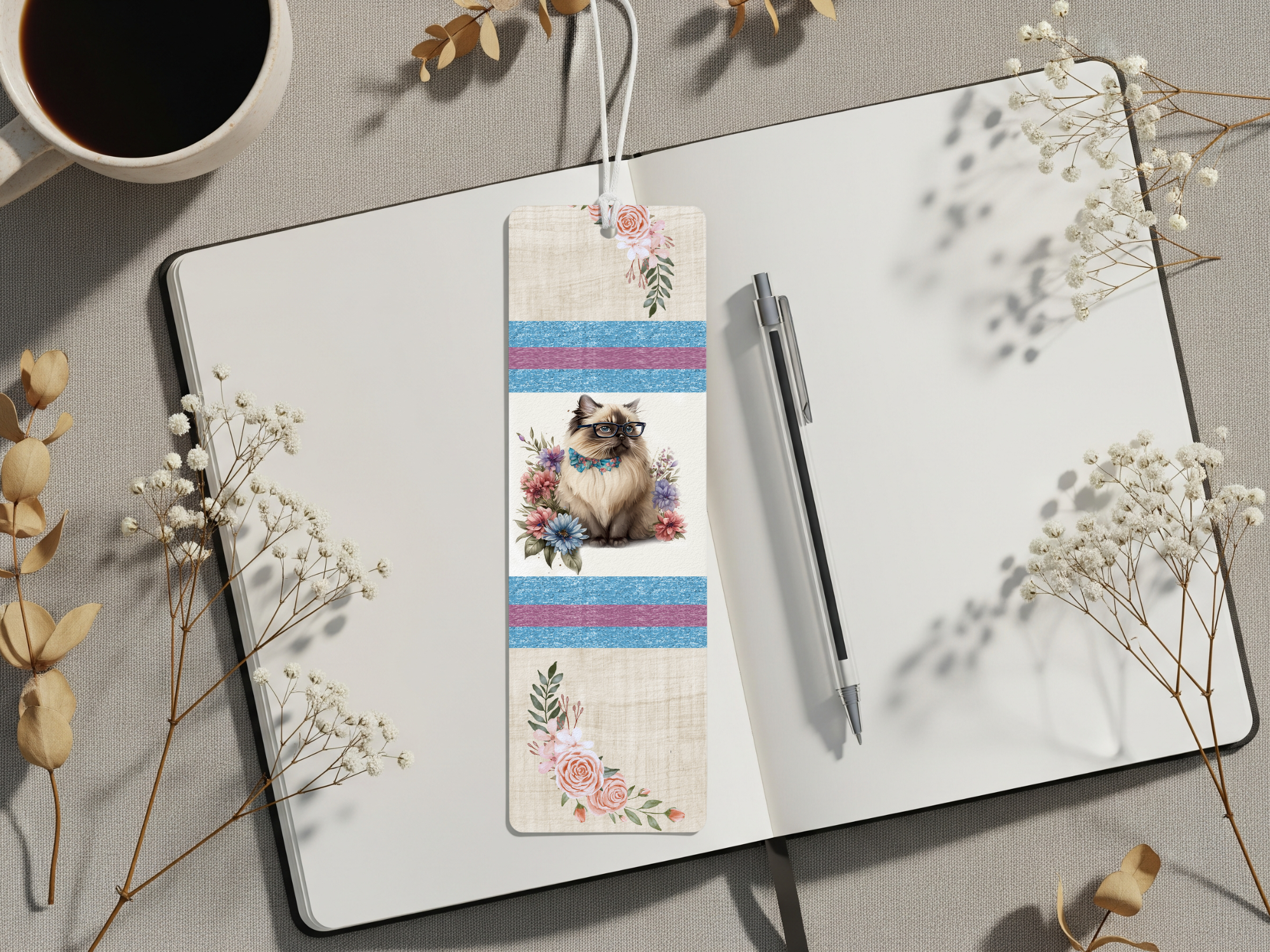 Aluminum Metal Bookmarks, Cat Images. A purr‑fect pause in your story