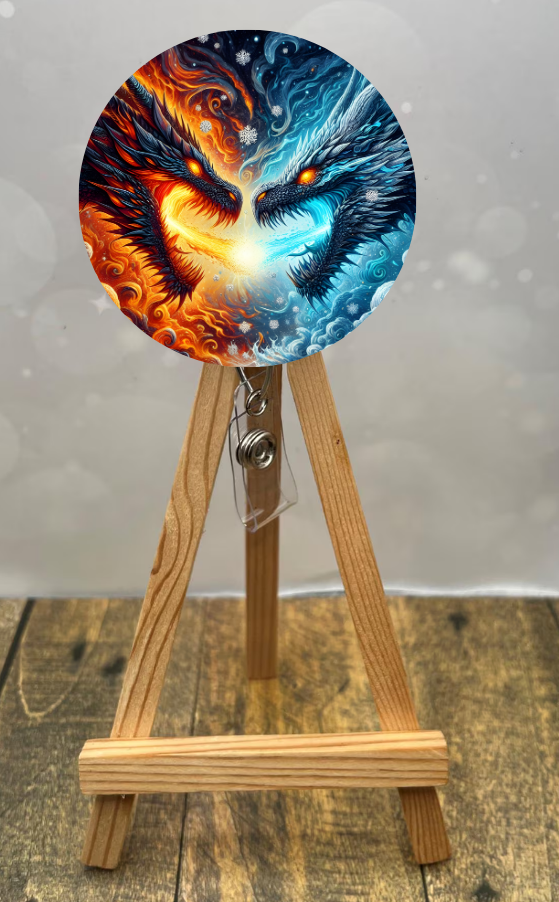 Dragon badge pulls. Bring a touch of fantasy to every shift with fierce, fun dragon designs. Multiple Images available. Add beads or shimmer glitter options.
