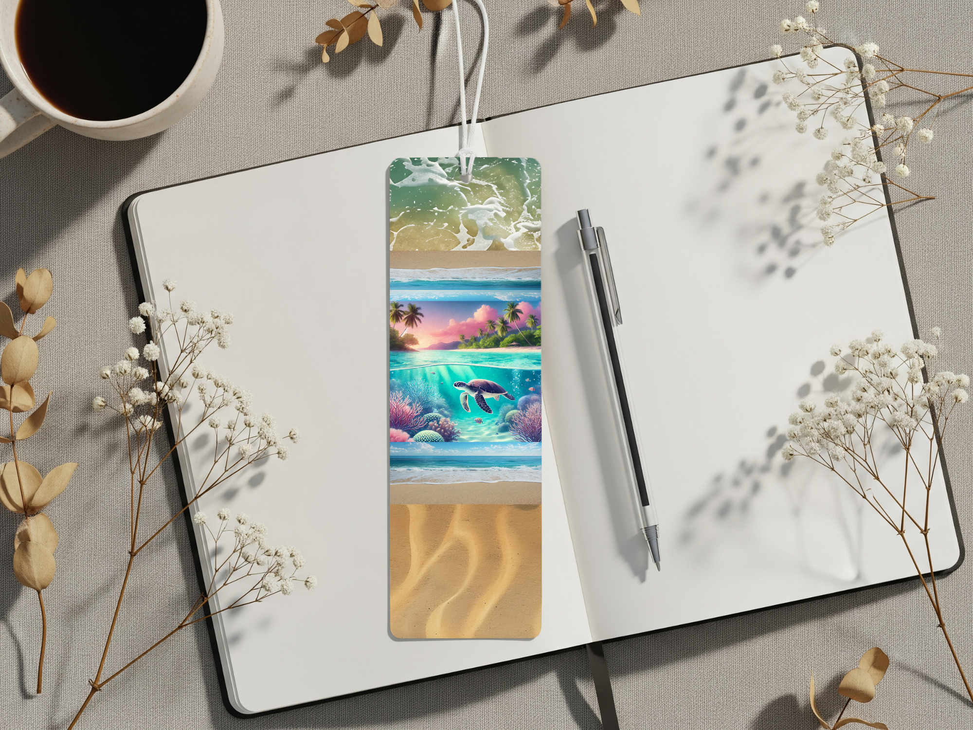 Aluminum Metal Bookmarks, Sea Turtle Images Bring a splash of the sea to every page