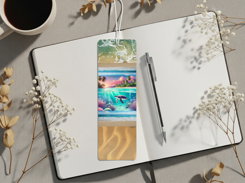 Aluminum Metal Bookmarks, Sea Turtle Images Bring a splash of the sea to every page