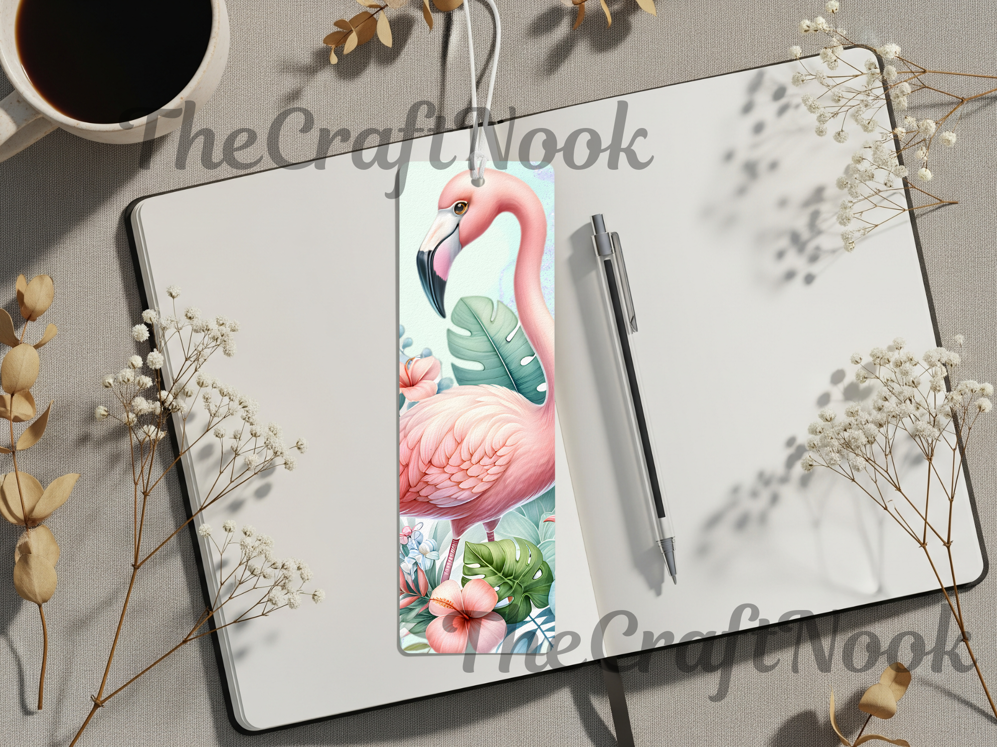 Tropical Whimsy Flamingo Aluminum Metal Bookmarks