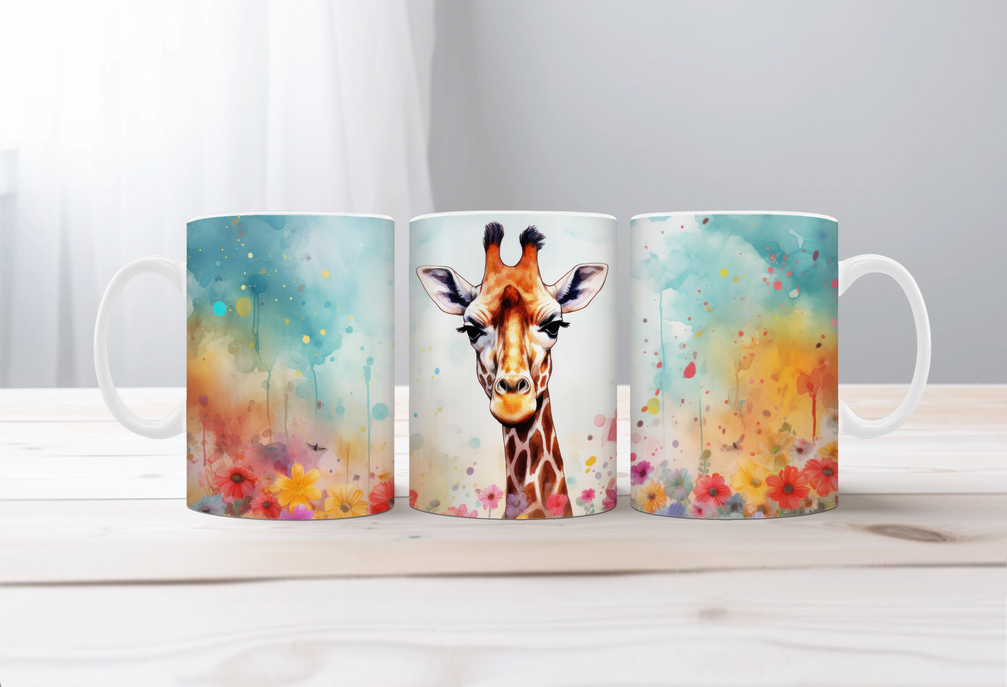 Tall Sips Giraffe Coffee Mugs, two size options.