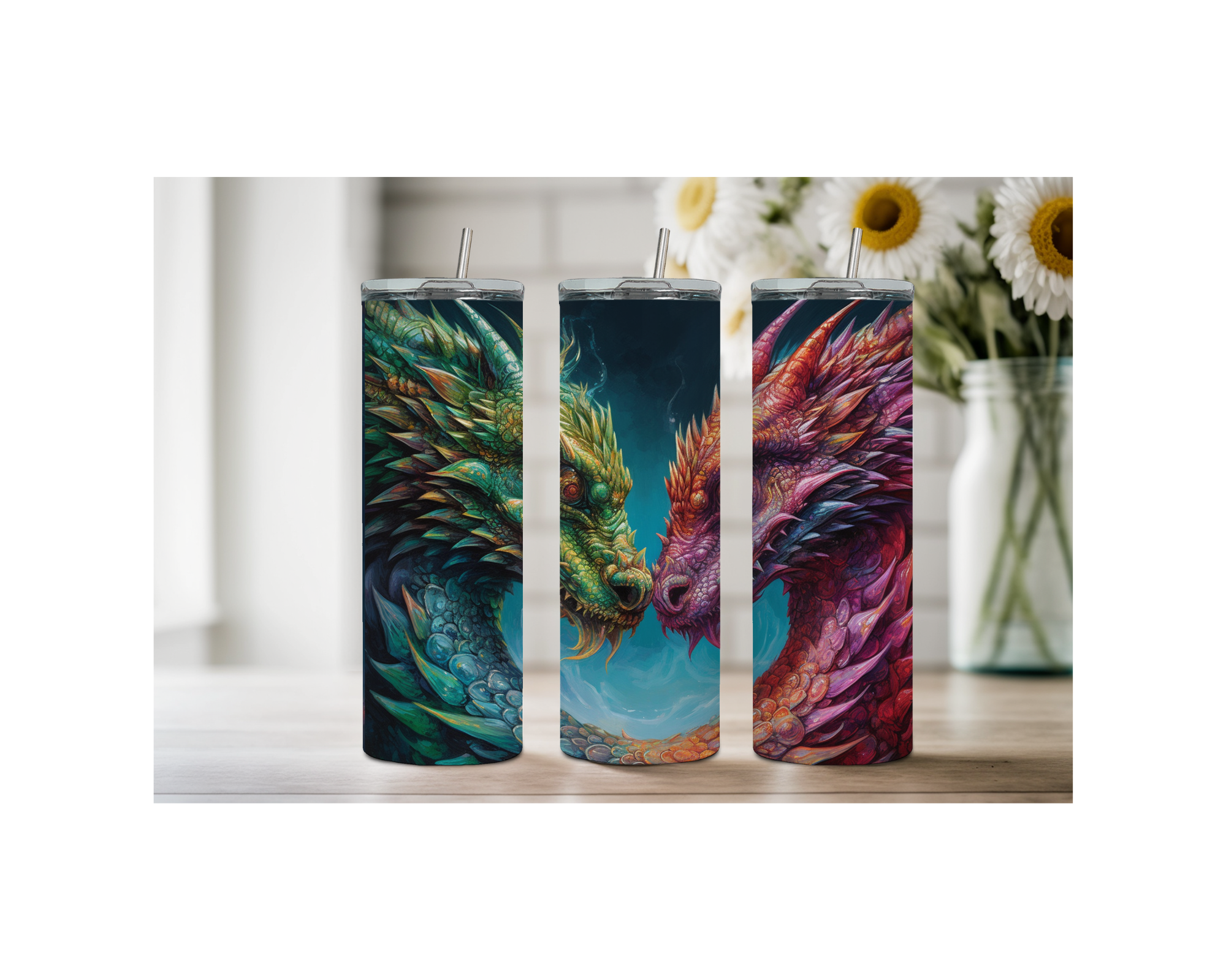 Mystic Scales Dragon Stainless Tumbler. Multiple Sizes and Images Available.