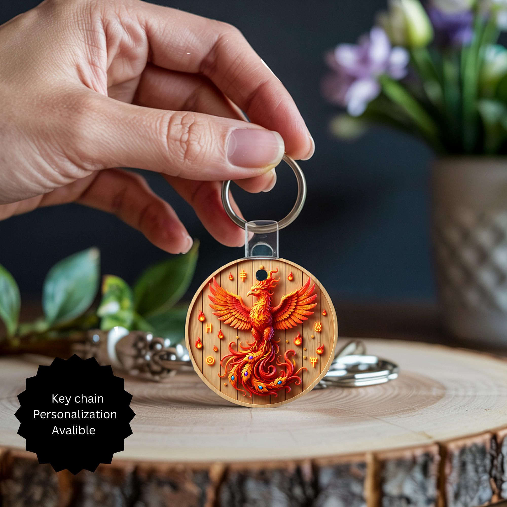 Phoenix Keychain - Mythical Fire Bird Accessory