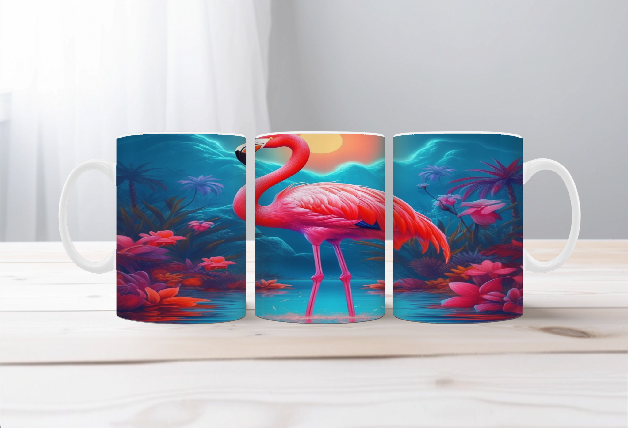 Sunshine & Whimsy Flamingo Mugs
