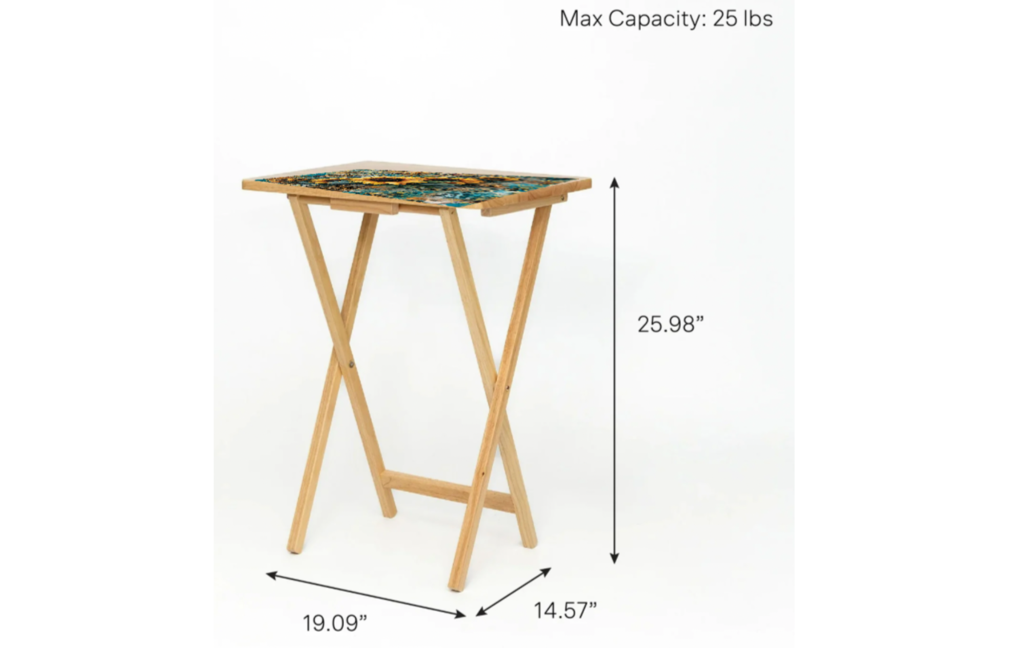 Phoenix Folding TV Tray Table - Fire Bird Wooden Lap Desk & Bed Tray