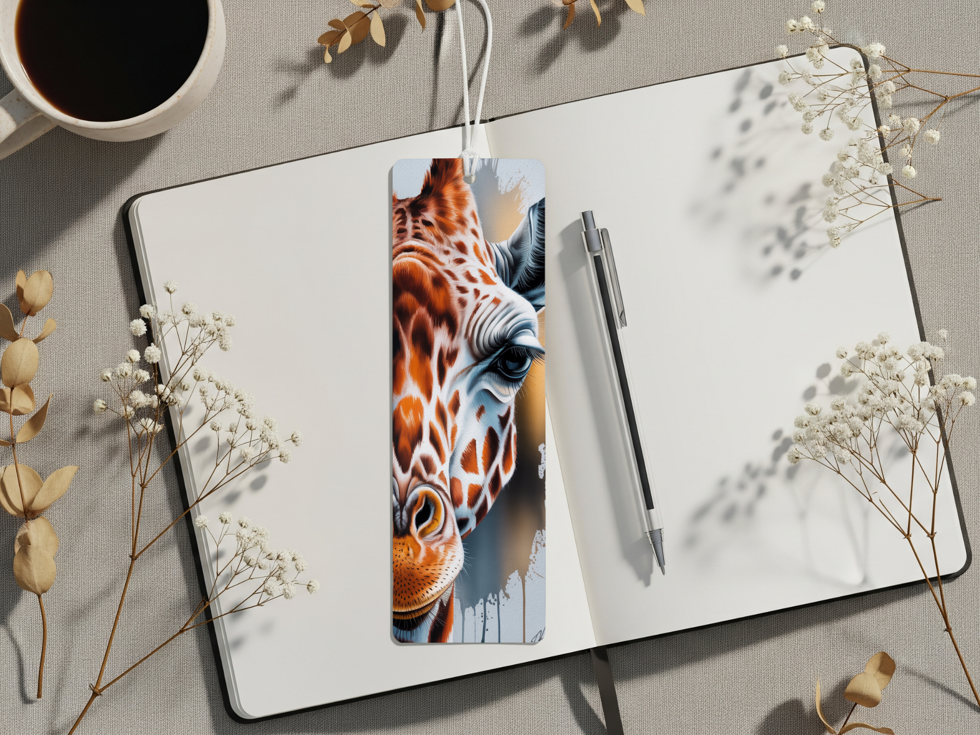 Stand tall in your reading adventures, Aluminum Metal Bookmarks, Giraffe Images