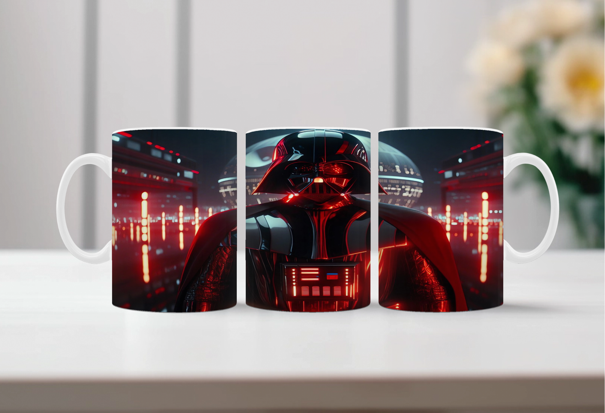 Vader image Coffee Mugs. Start your morning on the Dark Side — in the best way.