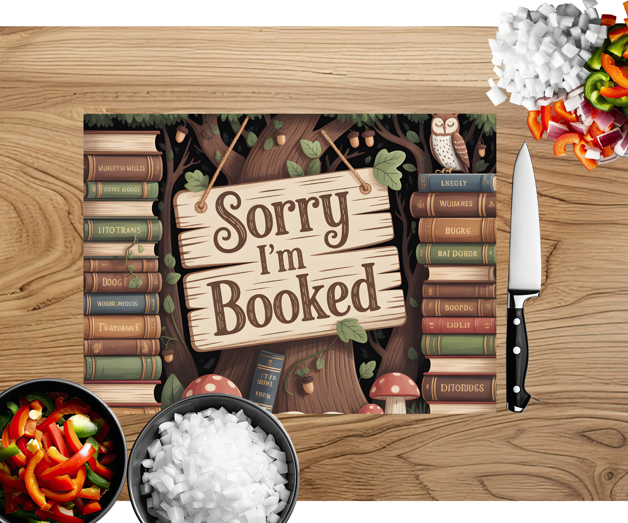 Chapter & Chop Book‑Themed Cutting Board