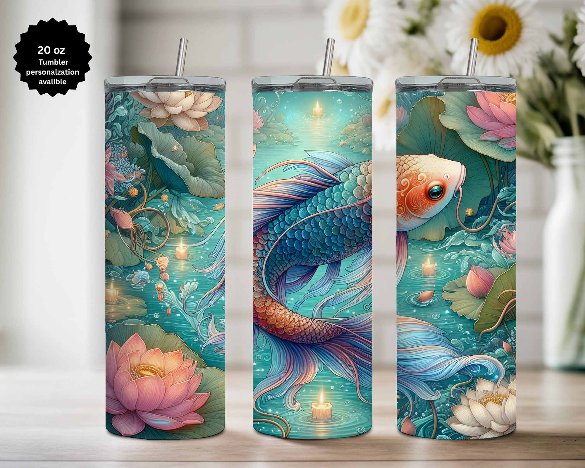 Koi Fish 20 Oz Tumblers