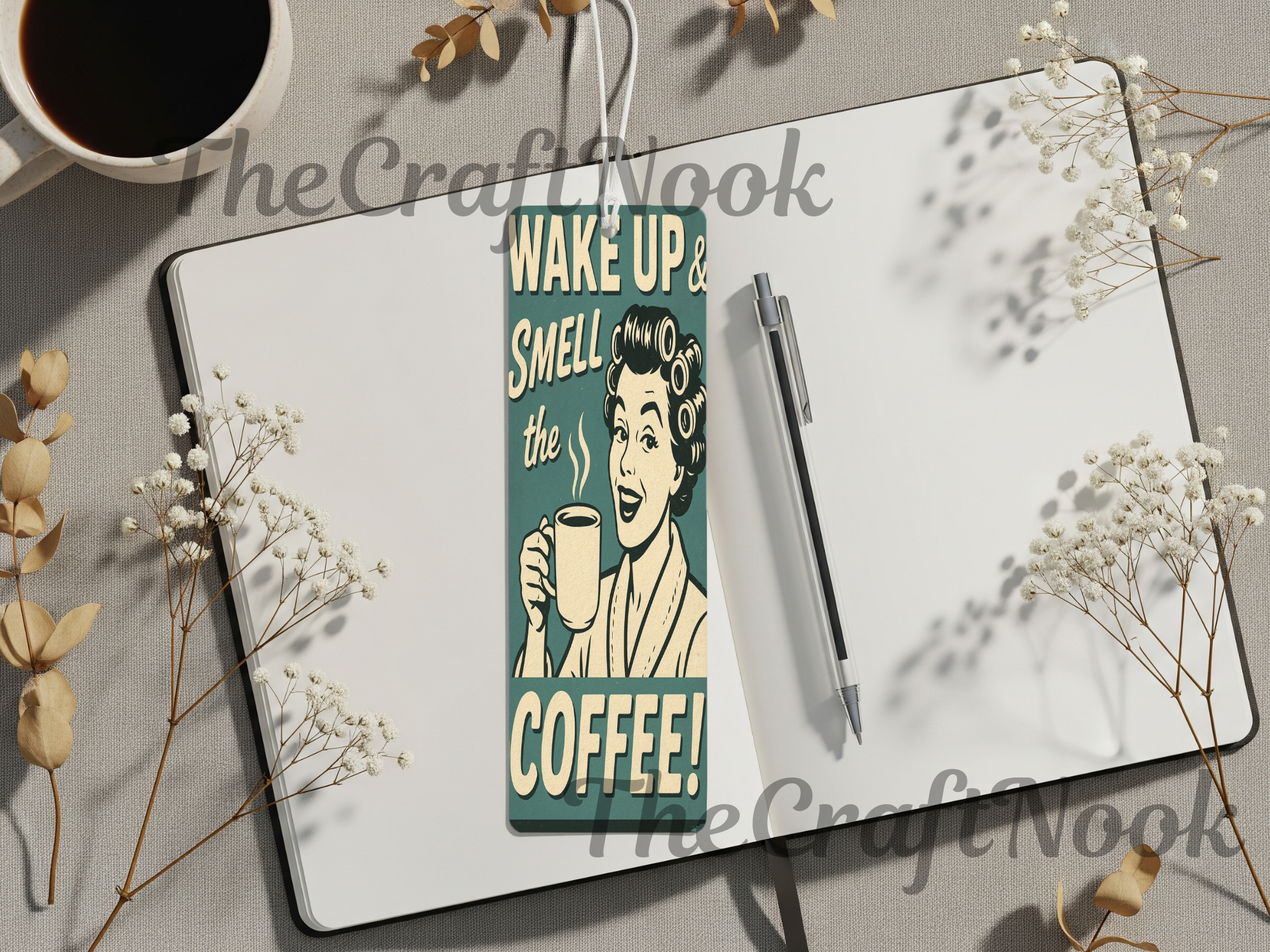 Caffeine & Chapters Bookmark. Aluminum Metal Bookmarks