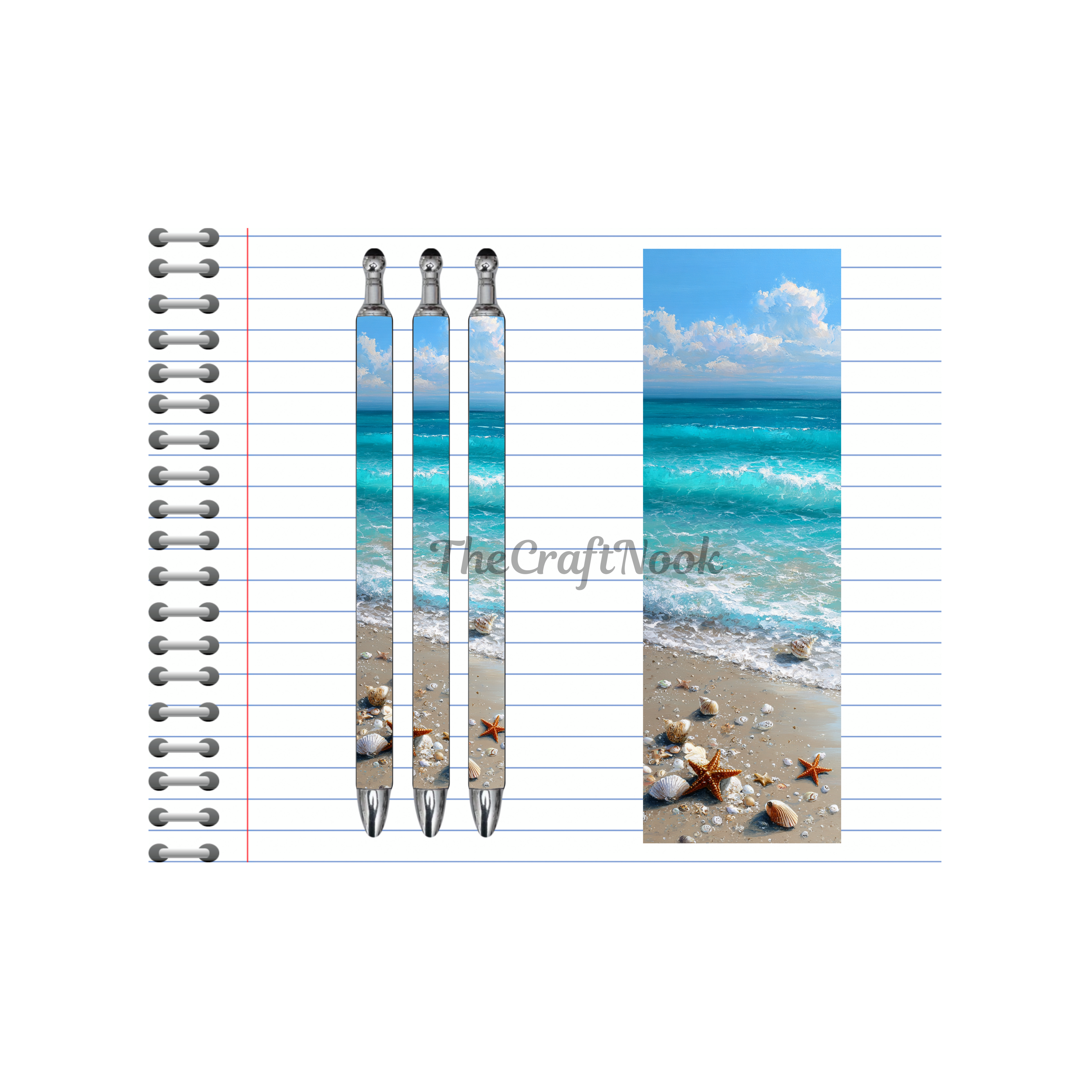 Refillable Pens, Beach Images multiple options and Images available. Beach vibes in every stroke.