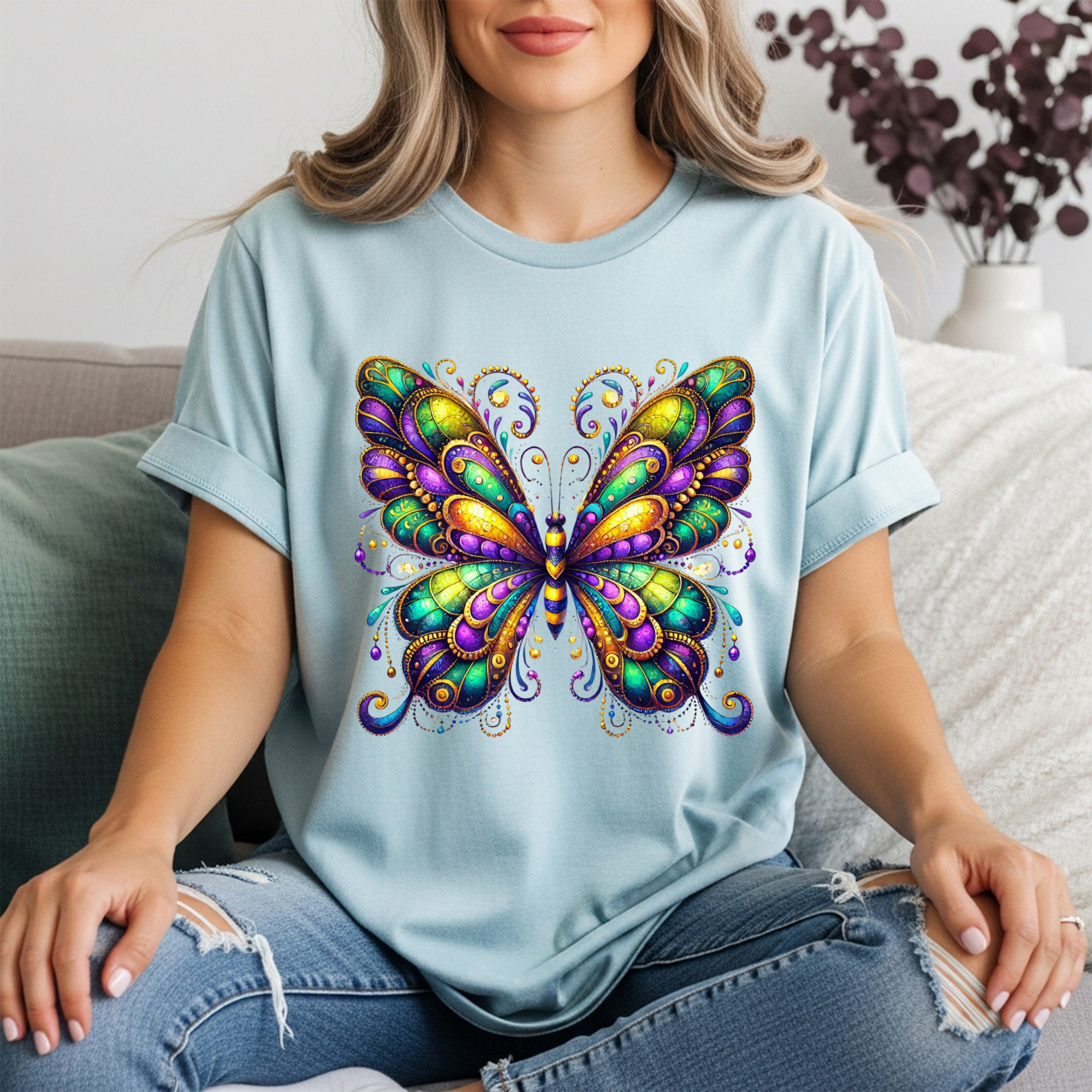 Mardi Gras Butterfly Tee