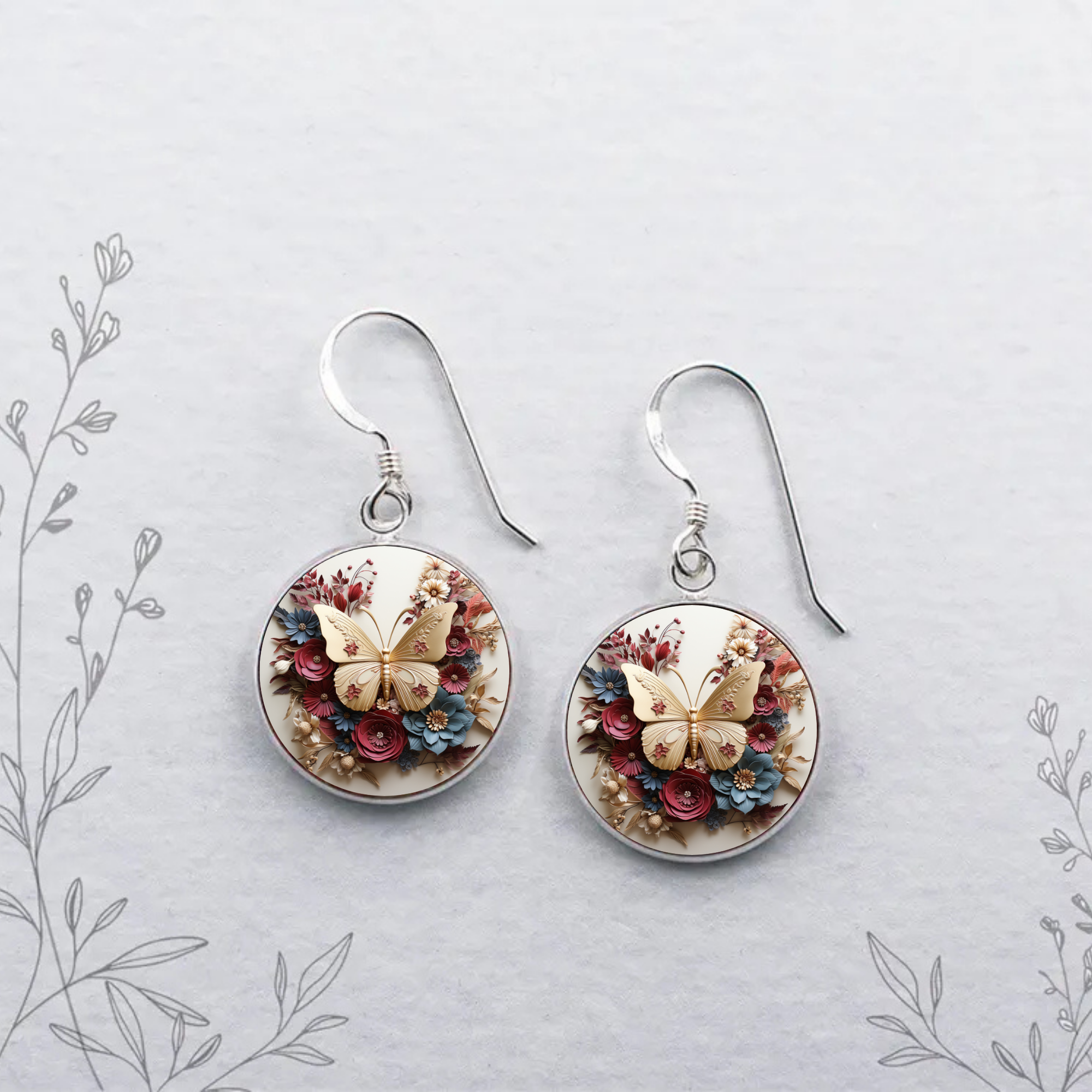 Butterfly Stud or Dangle Earrings