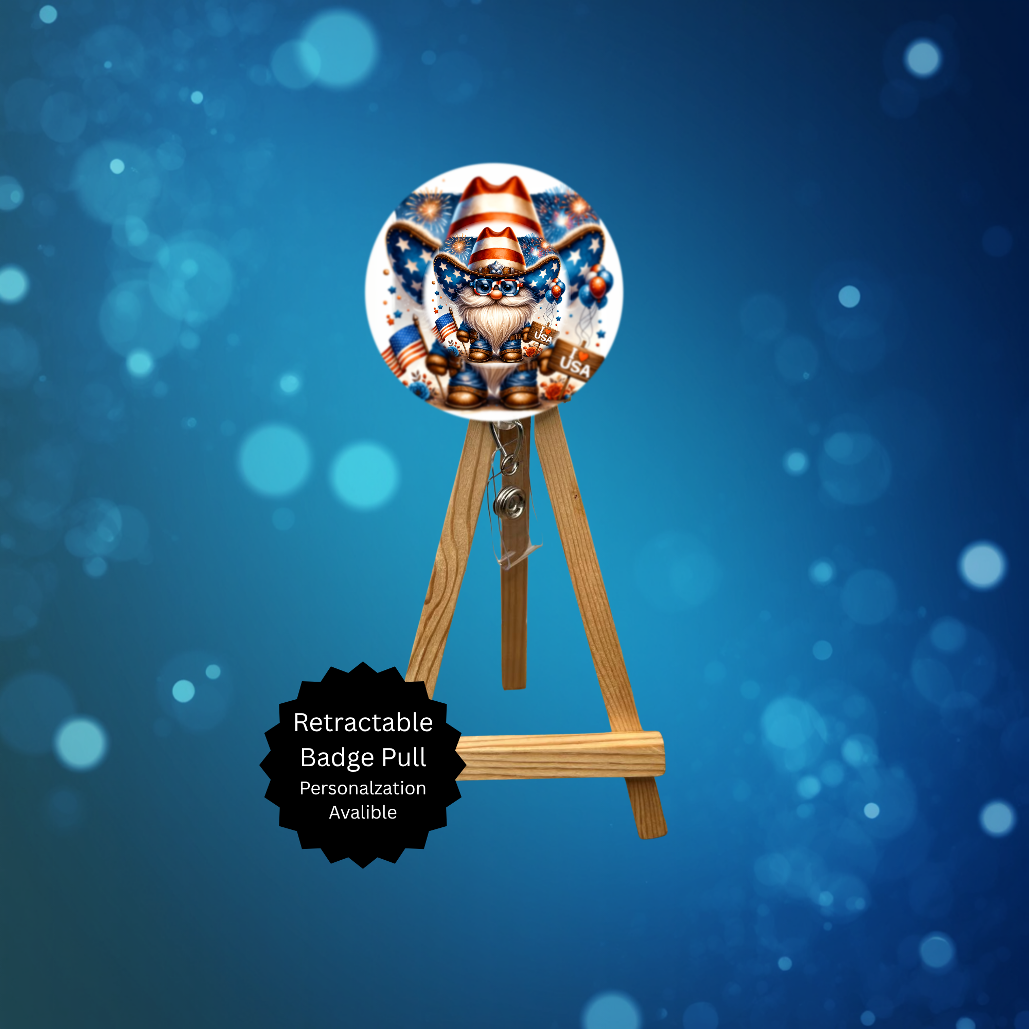 4th of July badge Pull