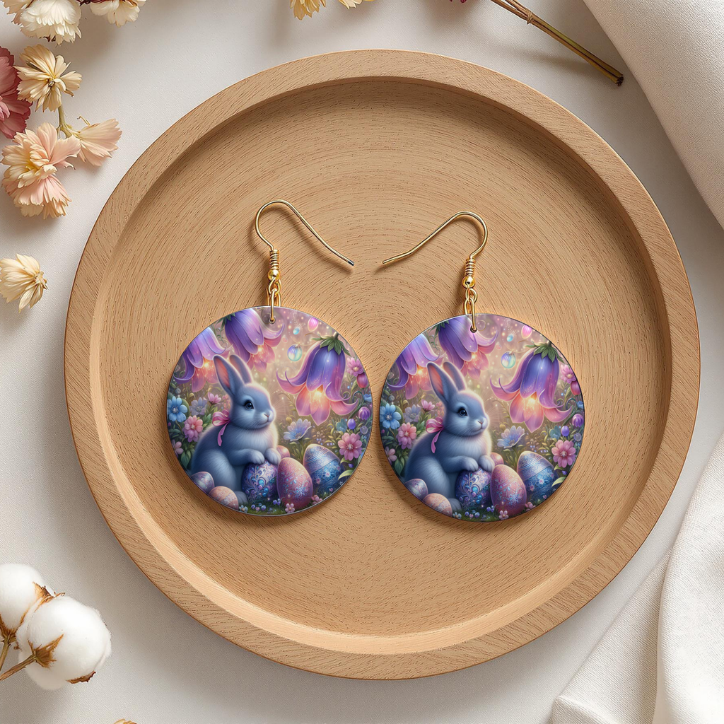 Enchanted Bunny Garden Easter Earrings