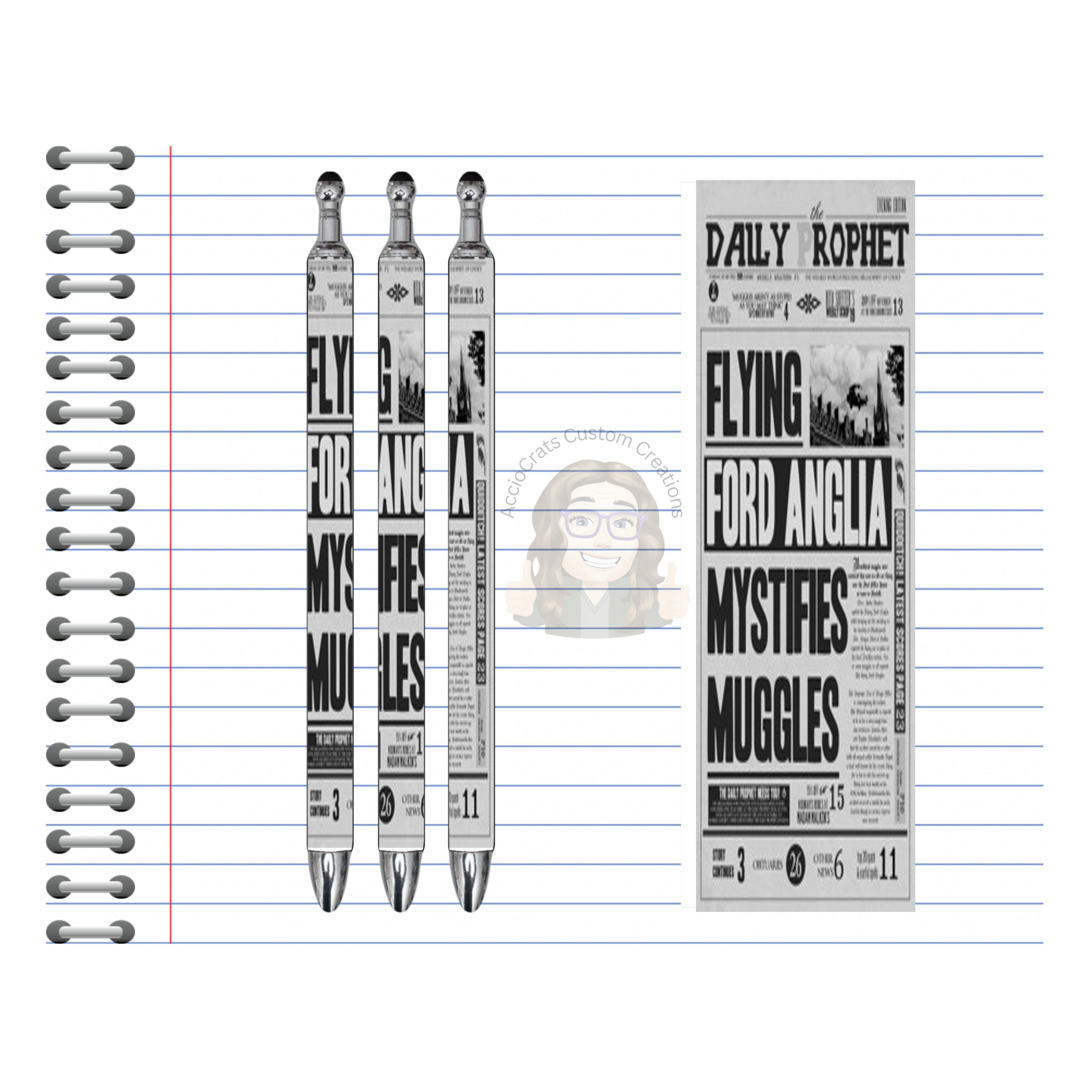 Refillable Pens, Wizard Images. Write with a little magic! ✨🪄Multiple options and Images available.