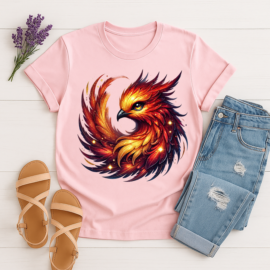 Phoenix Head T-Shirt - Majestic Fire Bird Portrait Tee