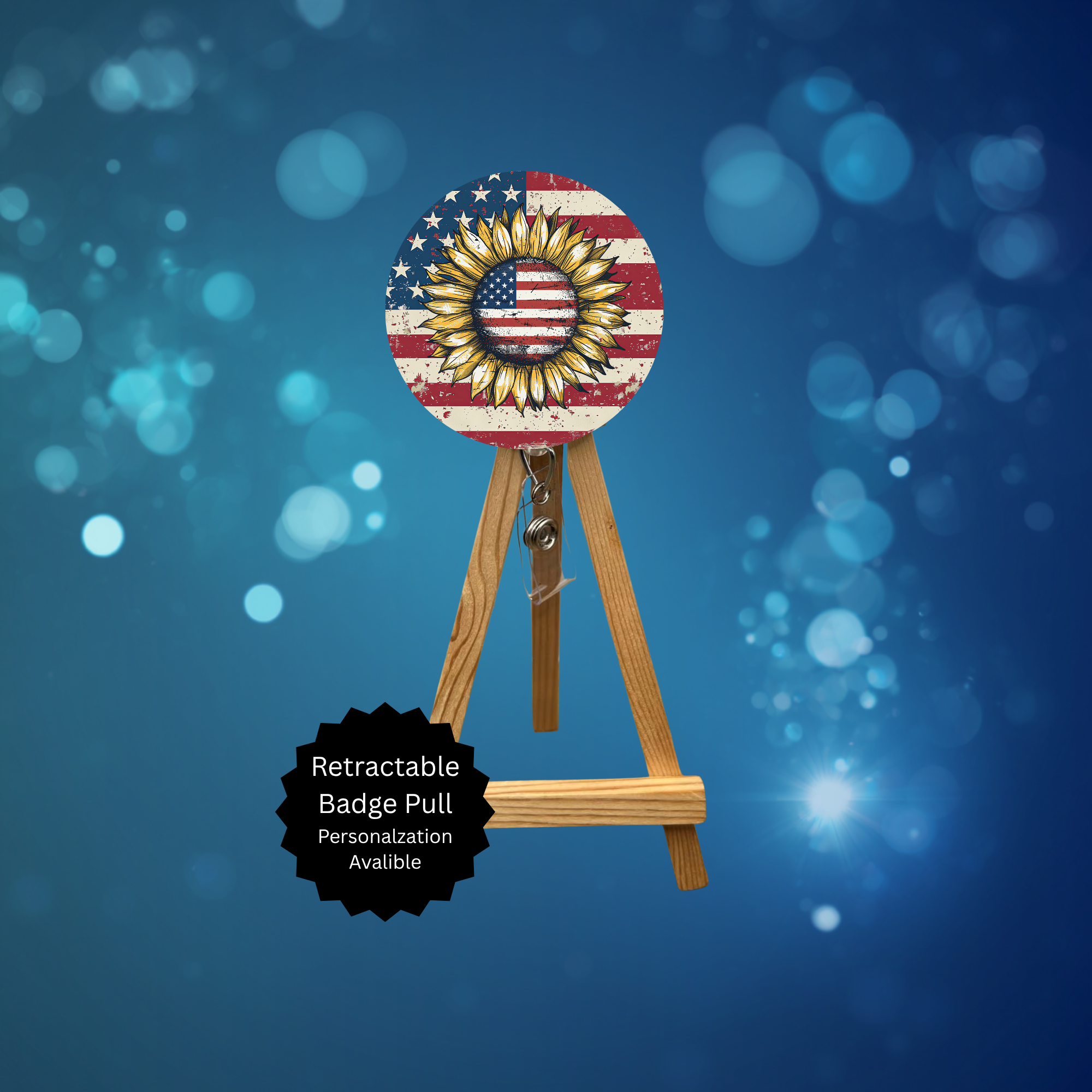 4th of July badge Pull