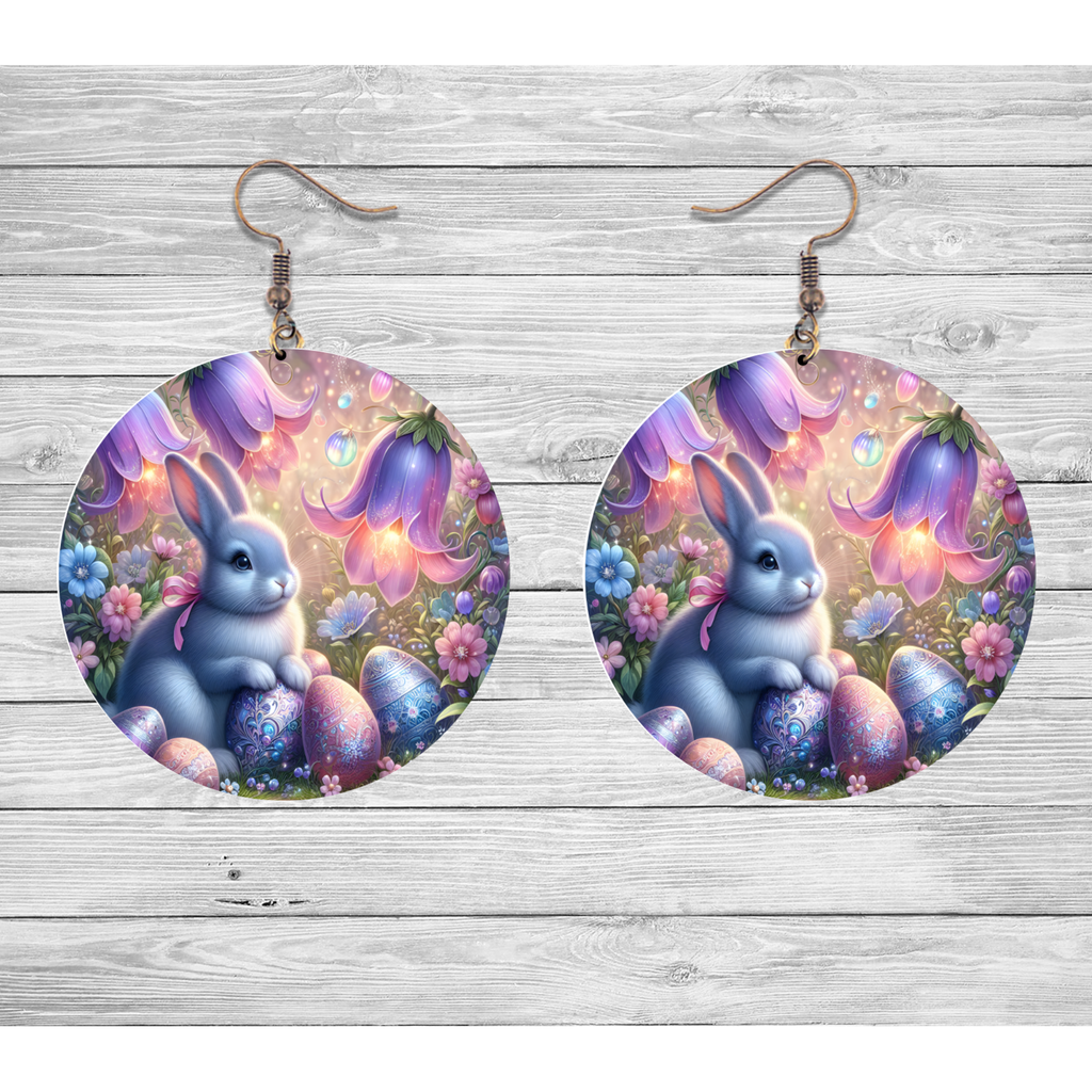 Enchanted Bunny Garden Easter Earrings
