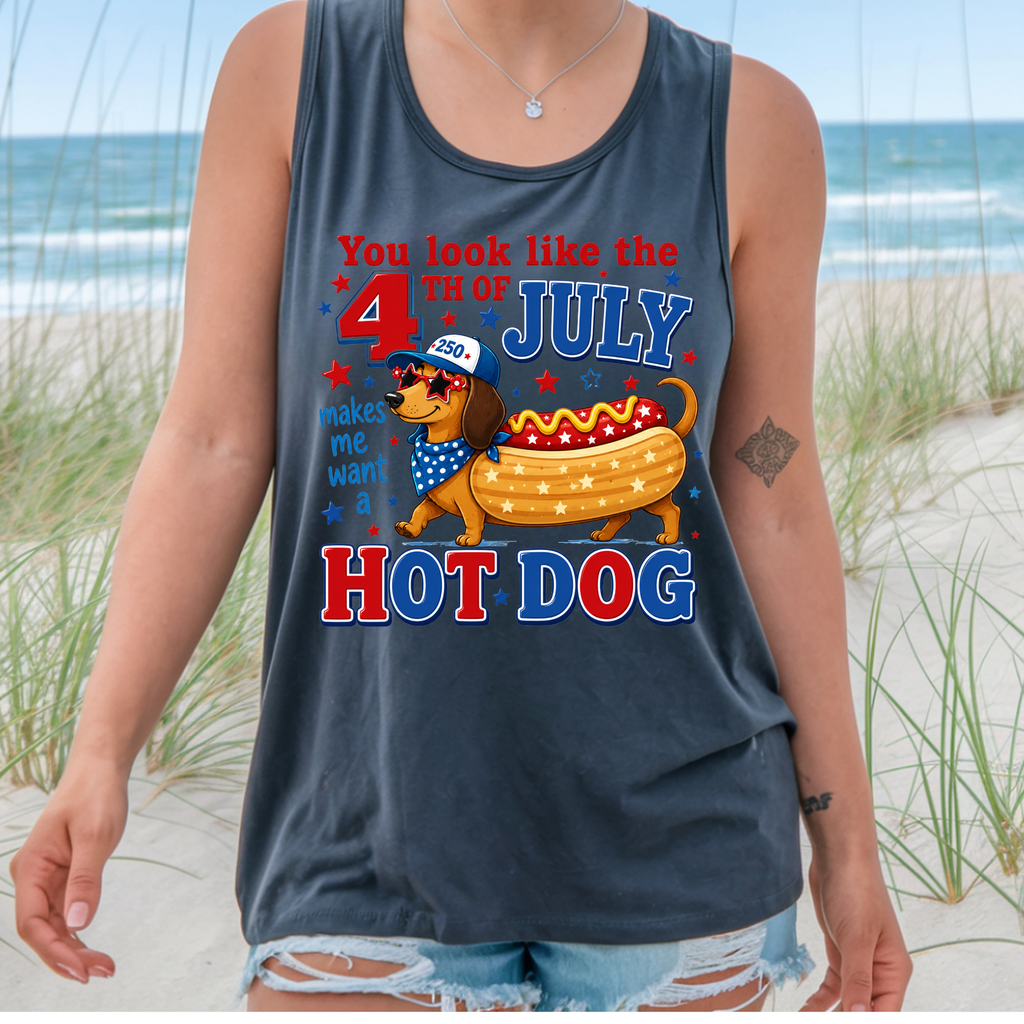 Hot Dog Graphic Tank Top
