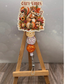 Cozy Vibes Patchwork Squirrel Badge Pull