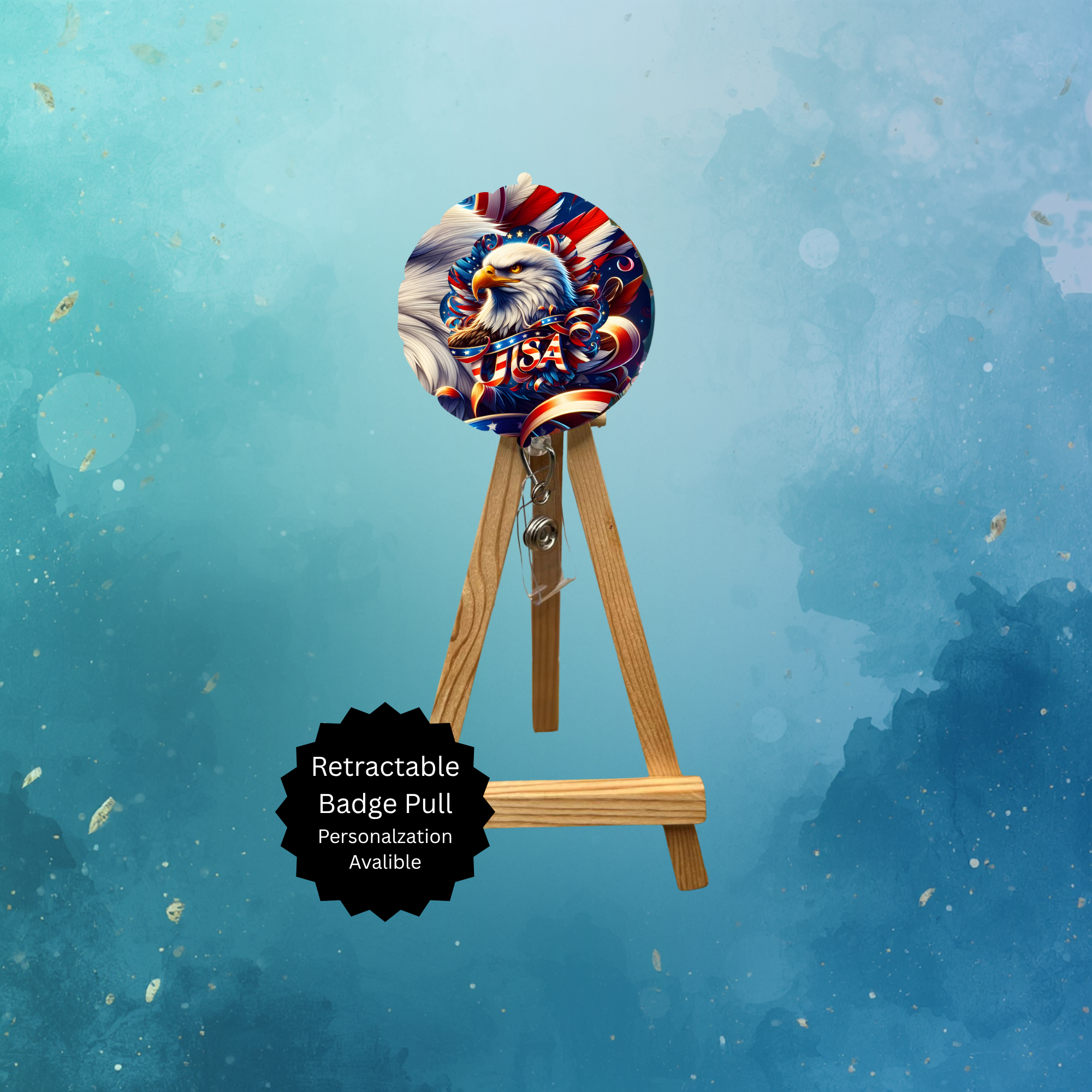 4th of July badge Pull