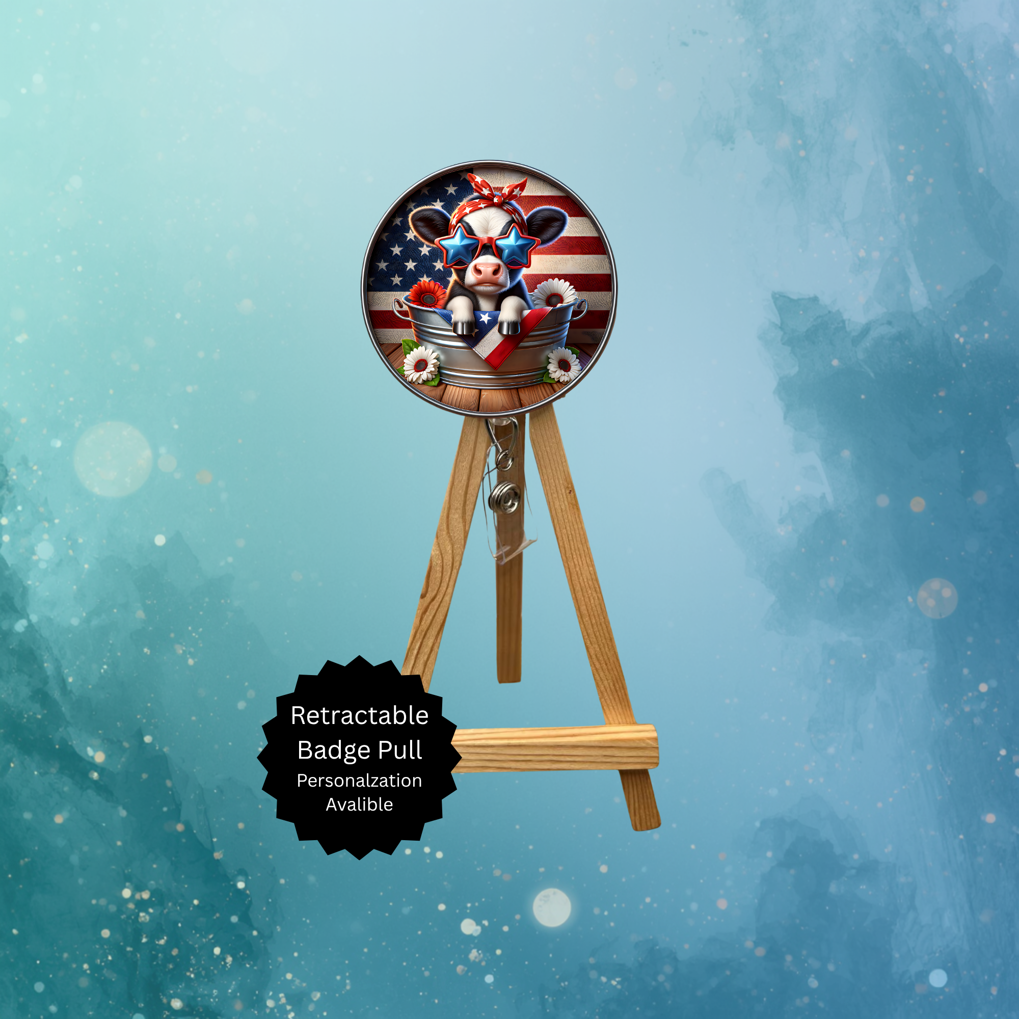 4th of July badge Pull