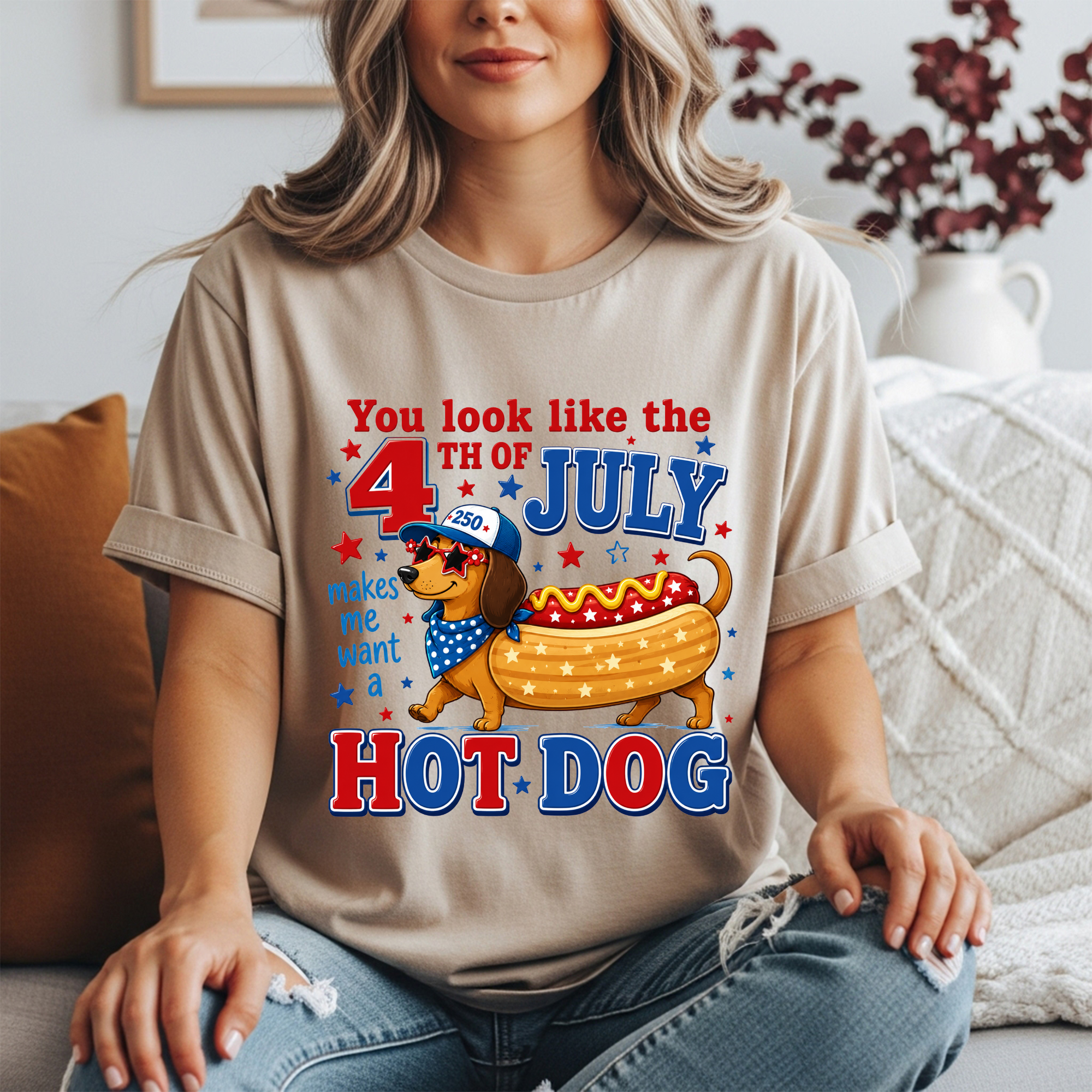 Hot Dog Graphic Tee | Funny 4th of July Shirt