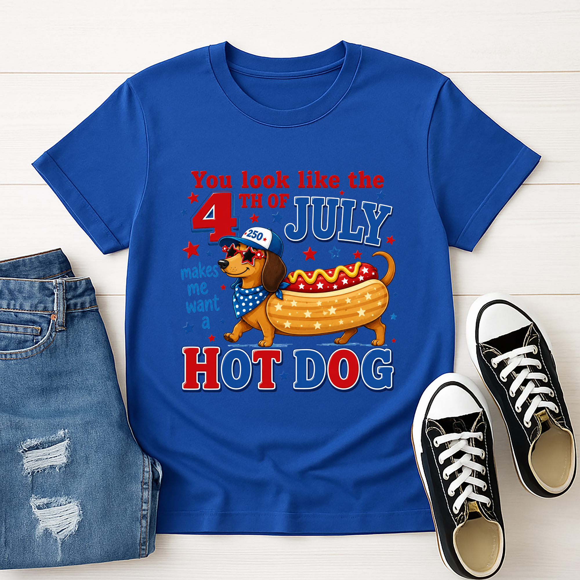 Hot Dog Graphic Tee | Funny 4th of July Shirt