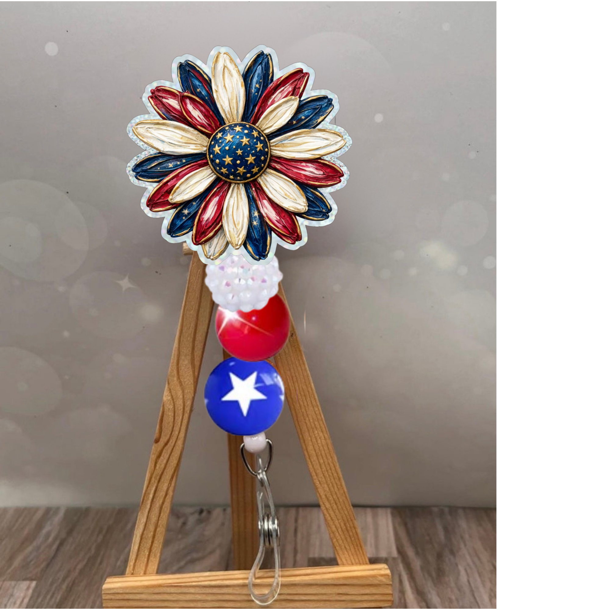 Patriotic Daisy Badge Pull