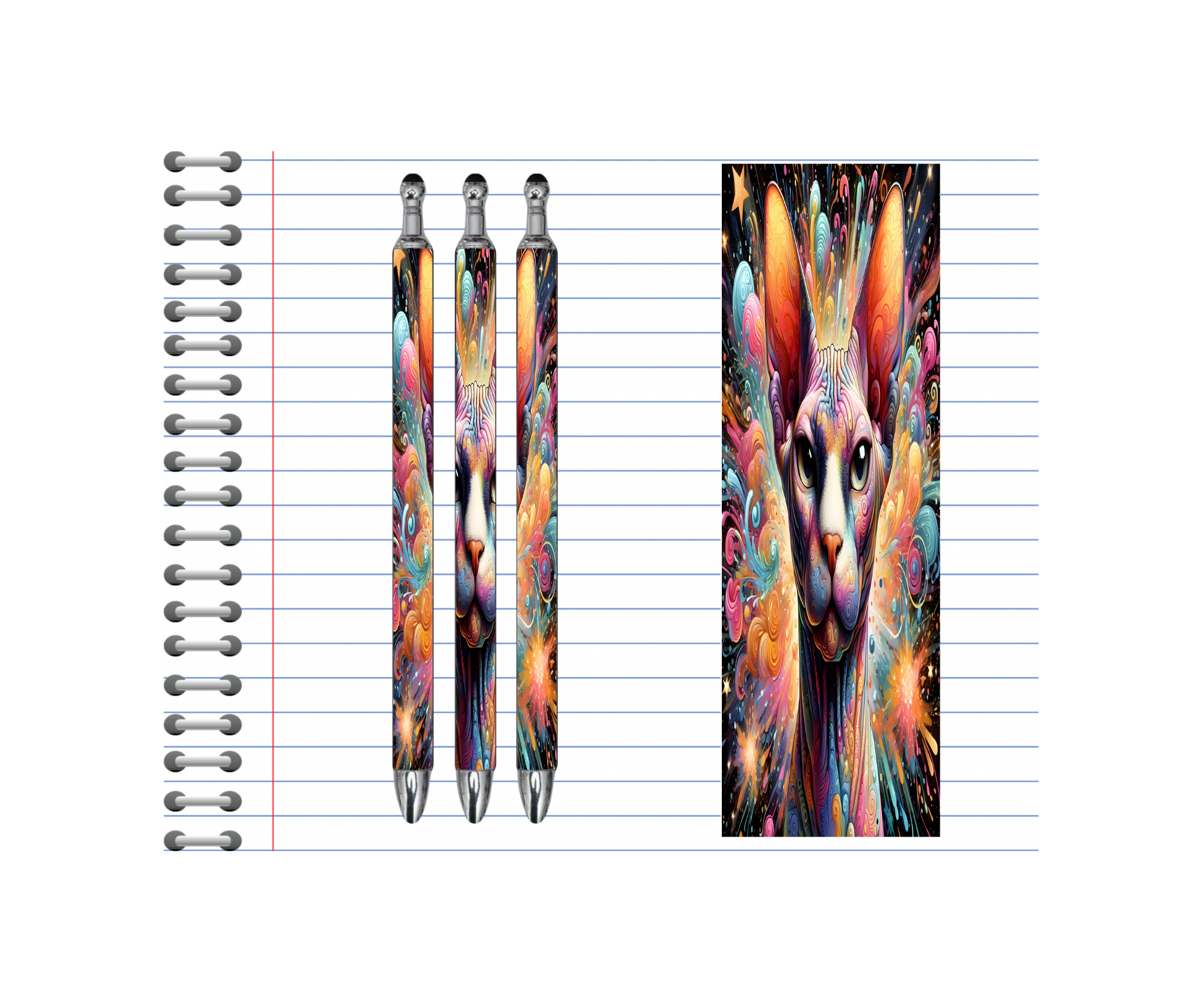 Refillable Pens, Cat Images. Write with a little whiskered charm. Multiple options and Images available.
