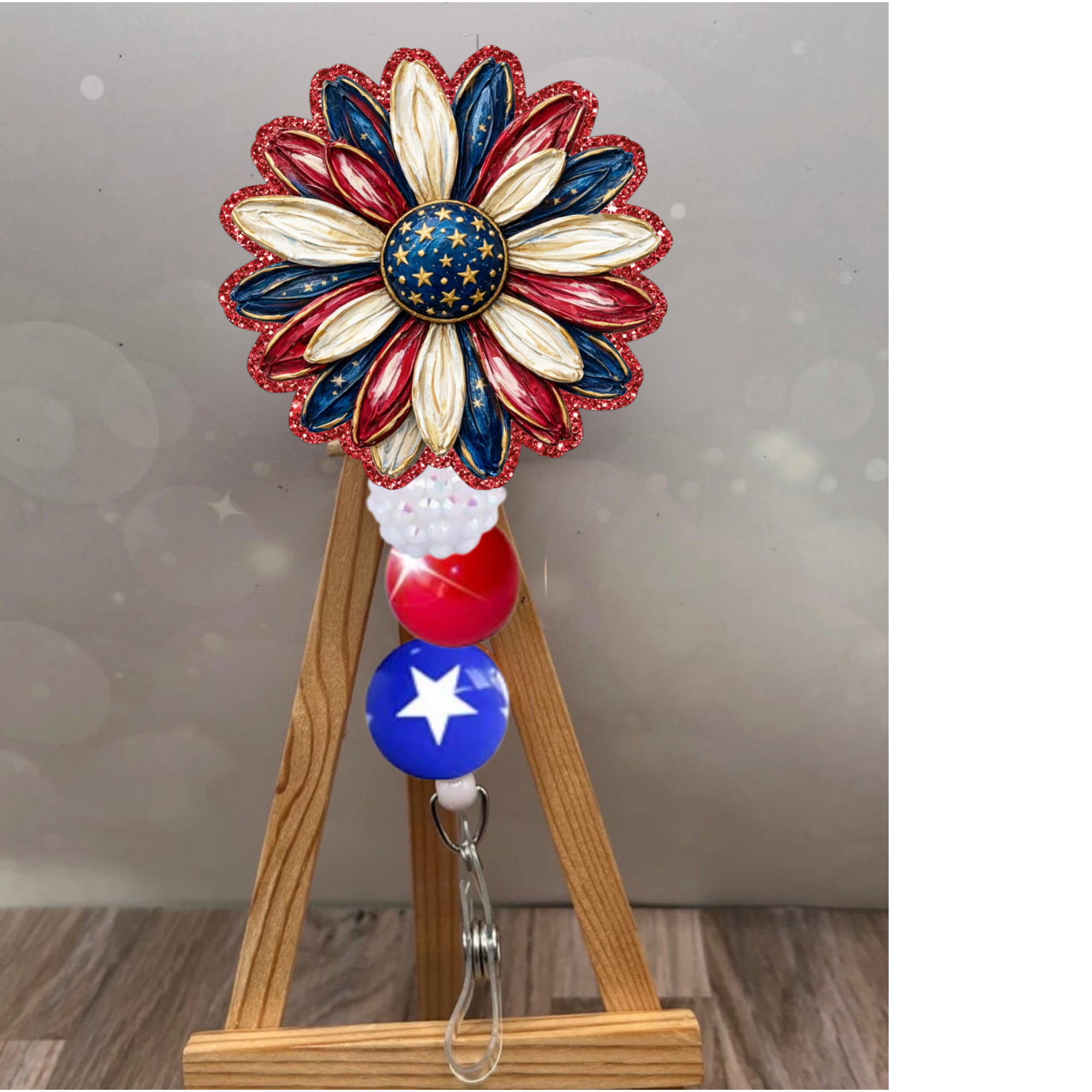 Patriotic Daisy Badge Pull