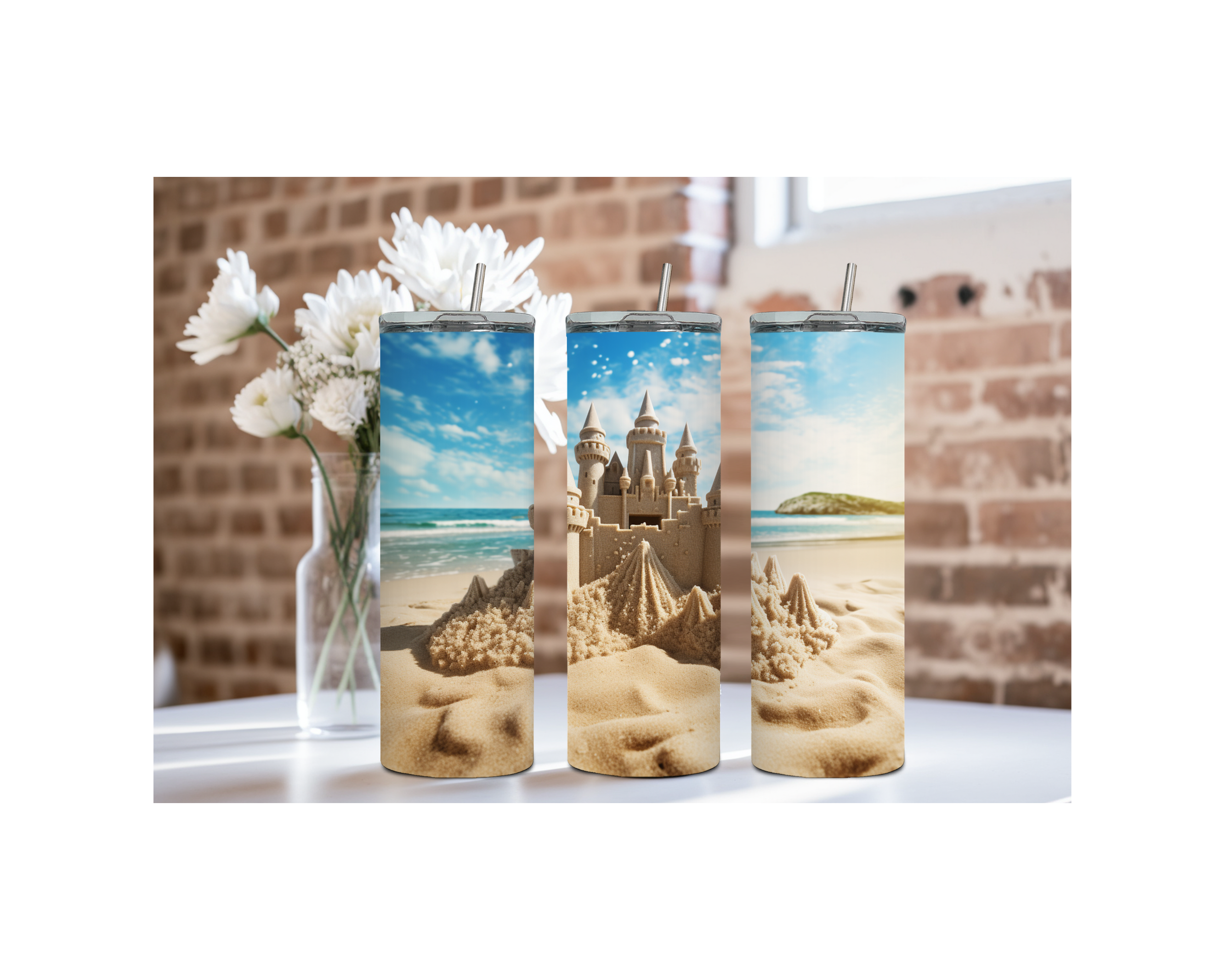 20 oz Beach Bliss Stainless Steel Tumblers, Multiple images to Choose from.