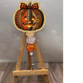 Patchwork Jack-O-Lantern Badge Pull