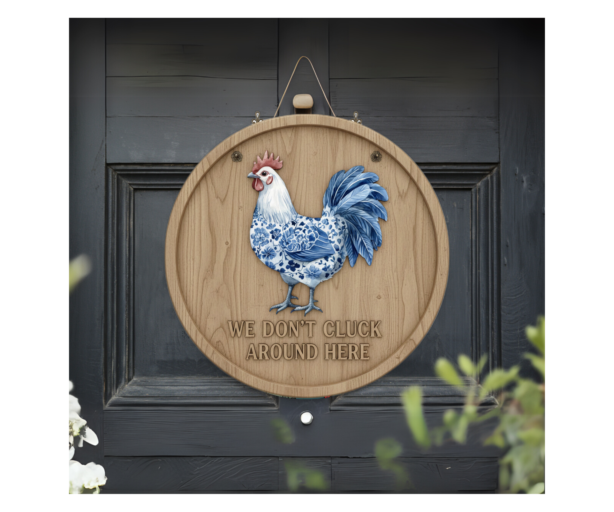 Cluck In & Stay Awhile Chicken Door Signs