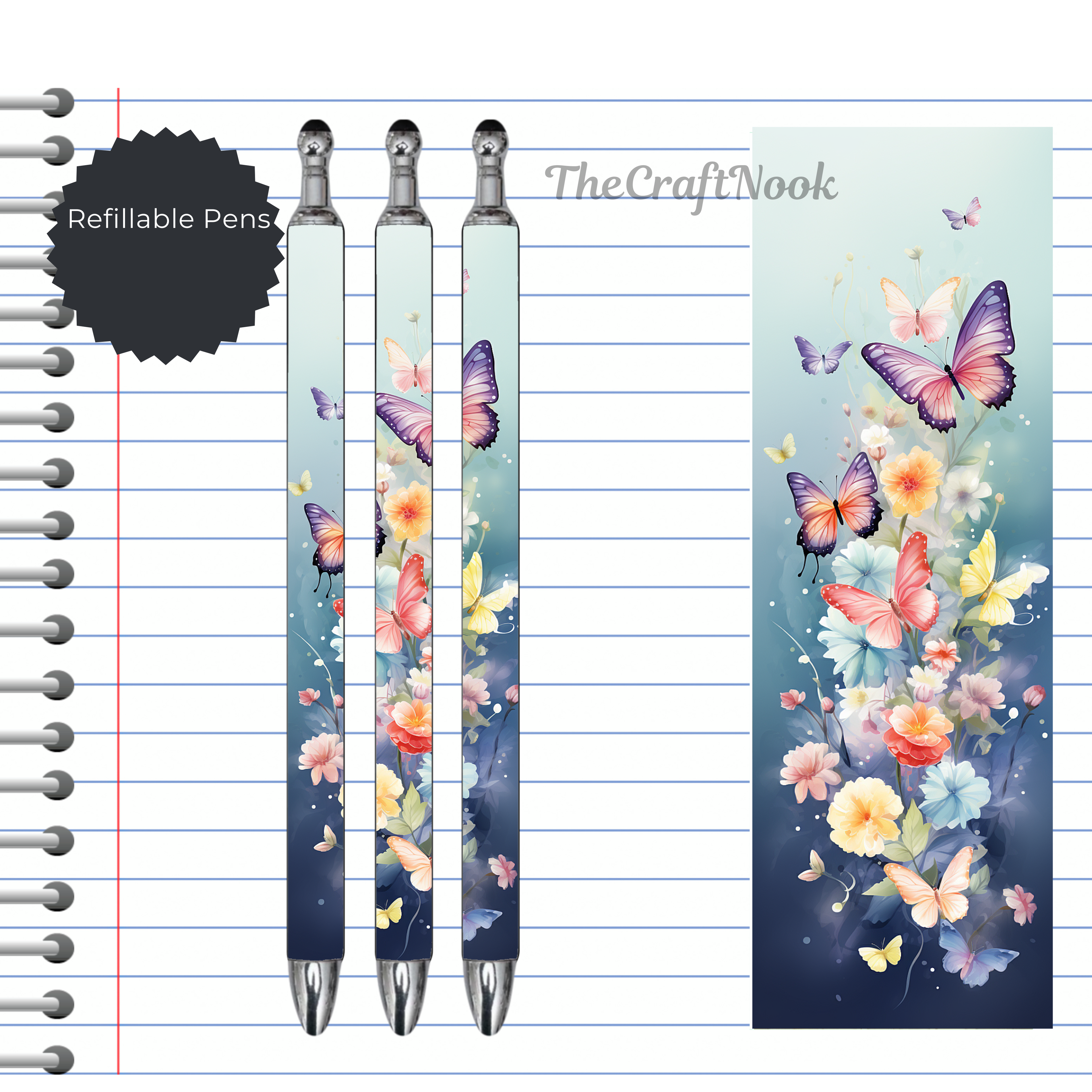 Butterfly Refillable Pens, multiple options and Images available.