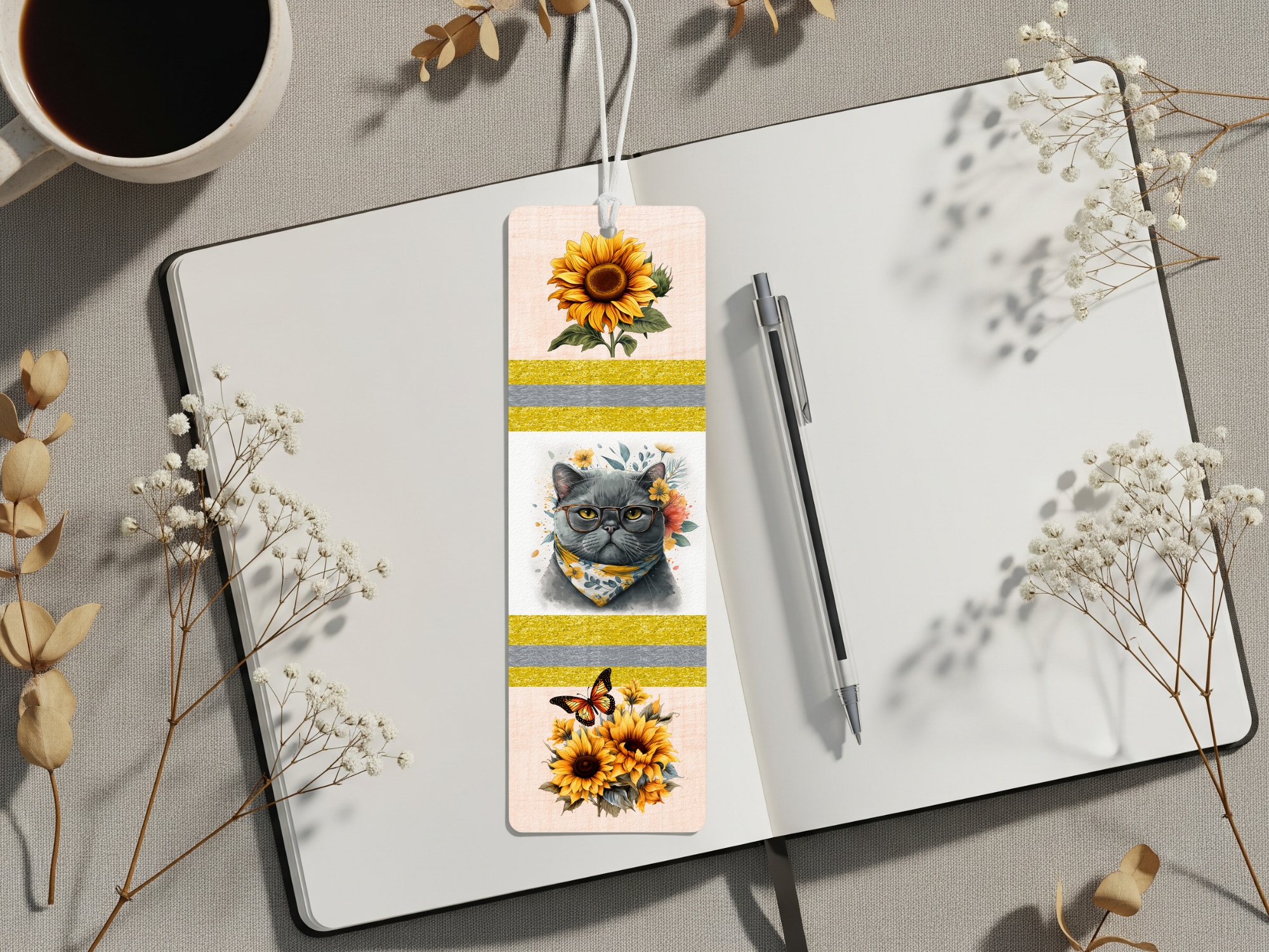 Aluminum Metal Bookmarks, Cat Images. A purr‑fect pause in your story