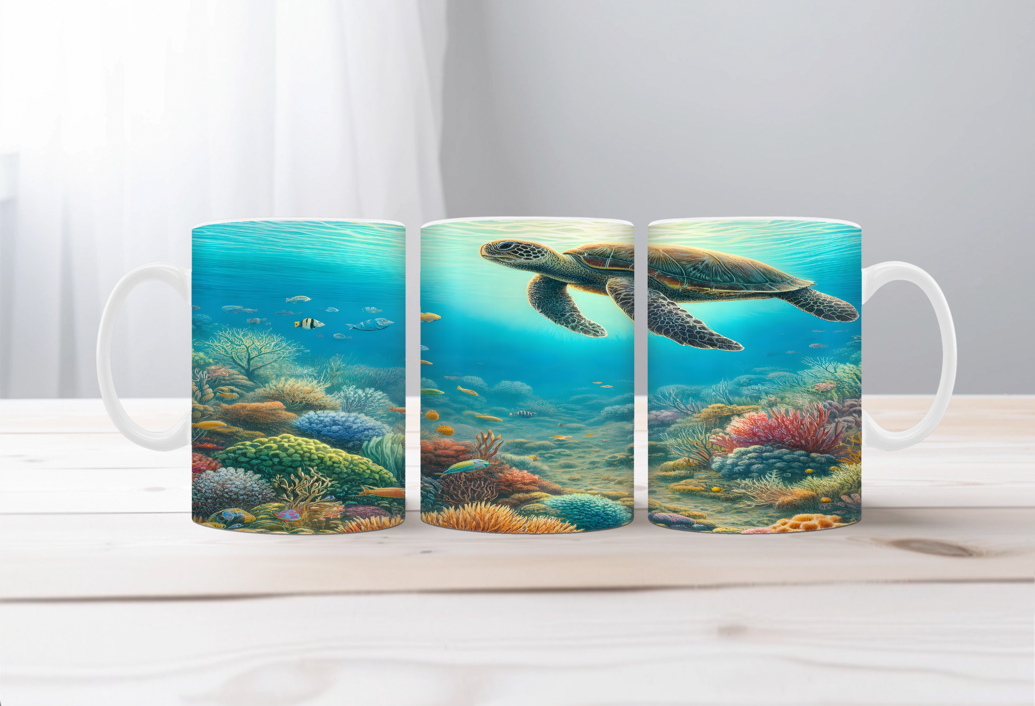 Shell‑O Sunshine Sea Turtle Mugs