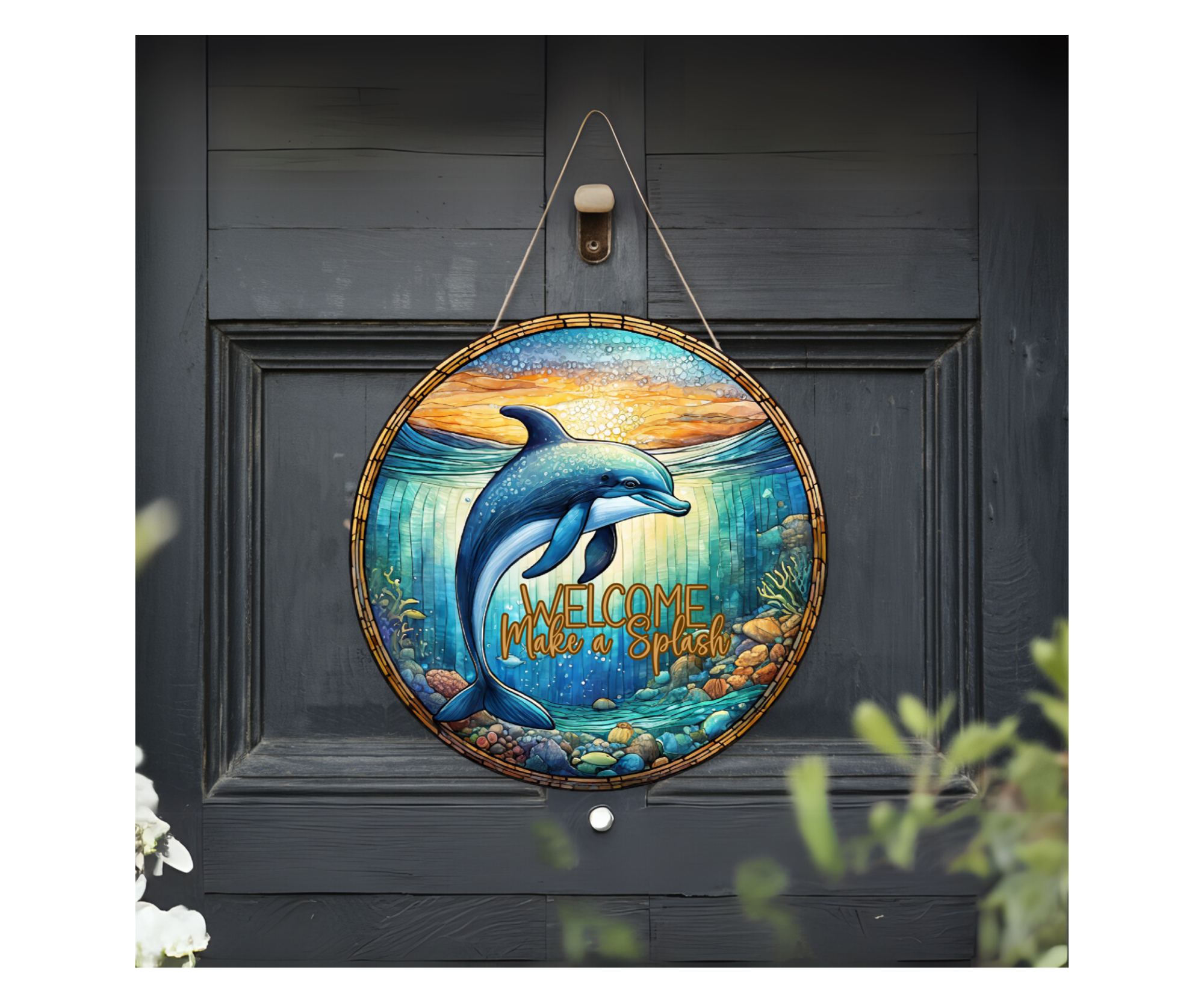 Make a Splash Dolphin Door Signs, Multiple images options.