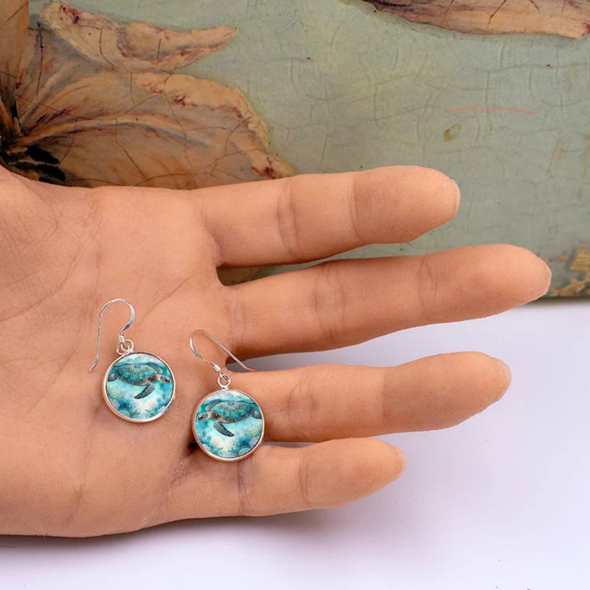 Sea Turtle Stud or Dangle Earrings — Choose Your Style & Design