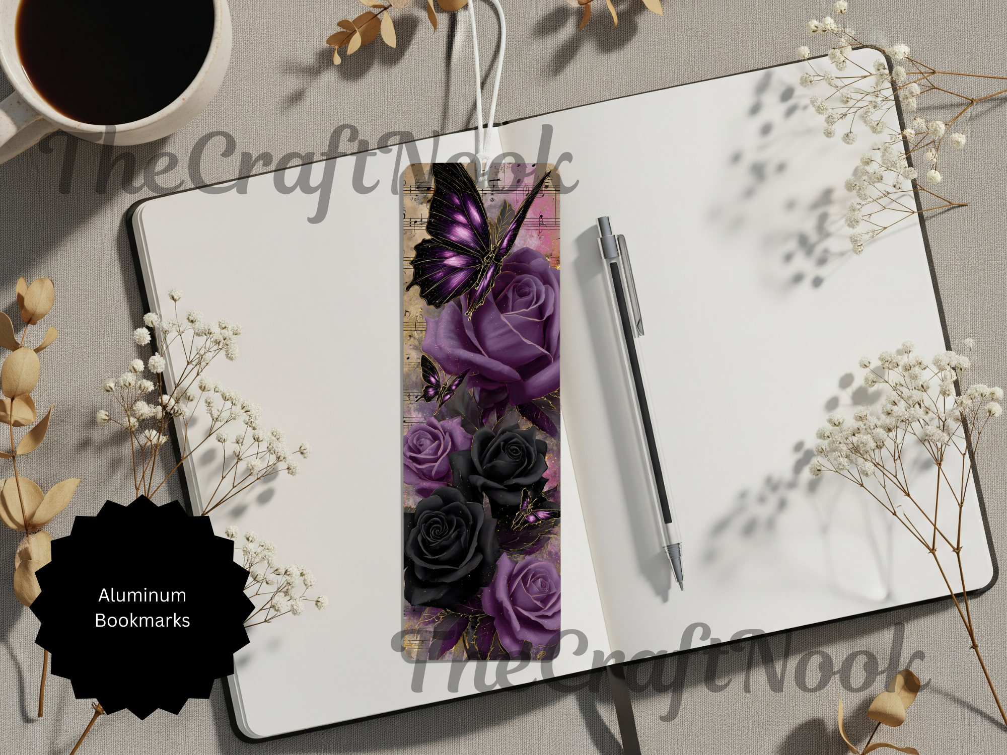 Butterfly Bookmarks - Handcrafted Aluminum Metal with Beads & Glitter