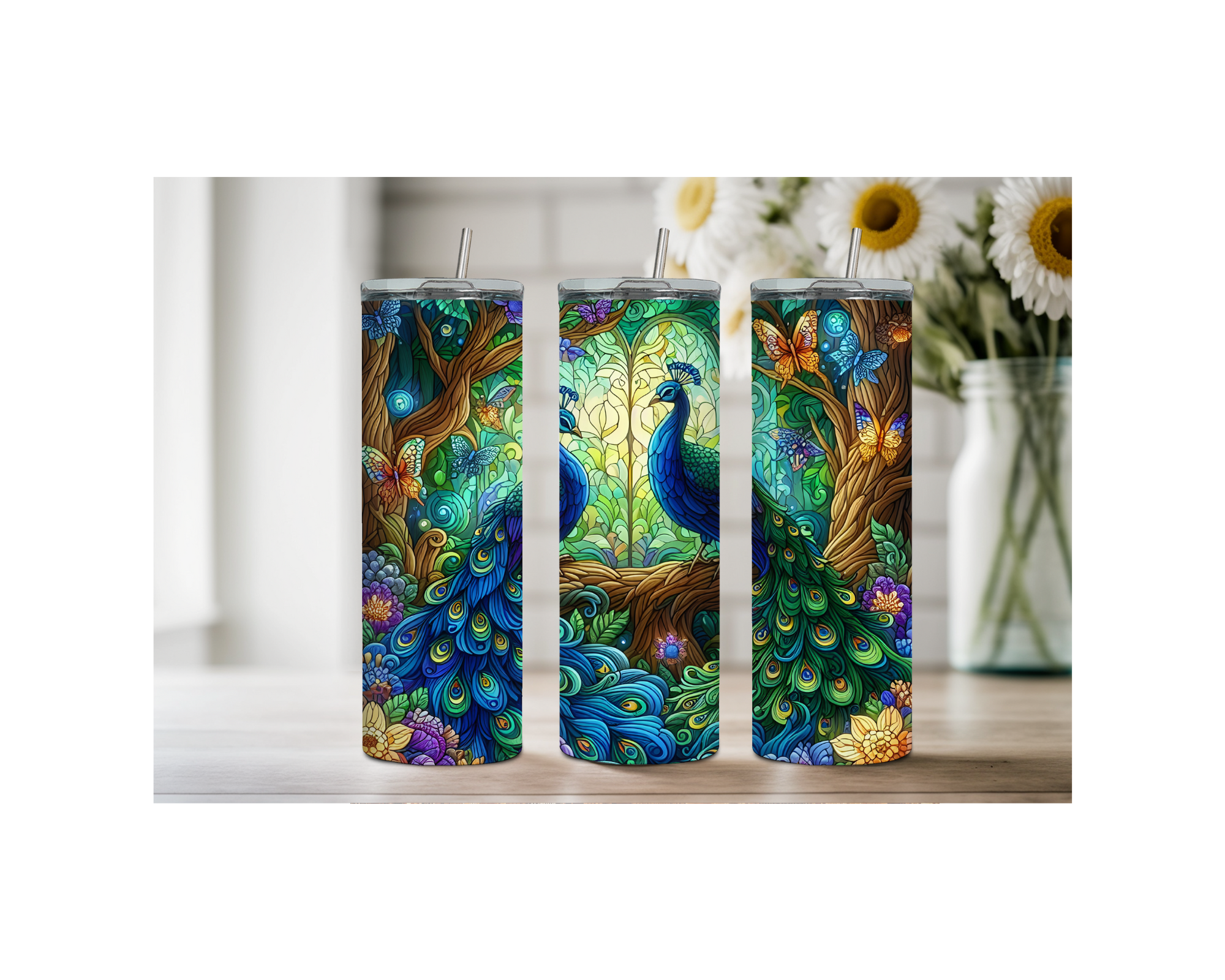 Peacock Stainless Steel Tumblers. Multiple Sizes and Images Available. Stay hydrated — and stay fabulous — with your peacock tumbler