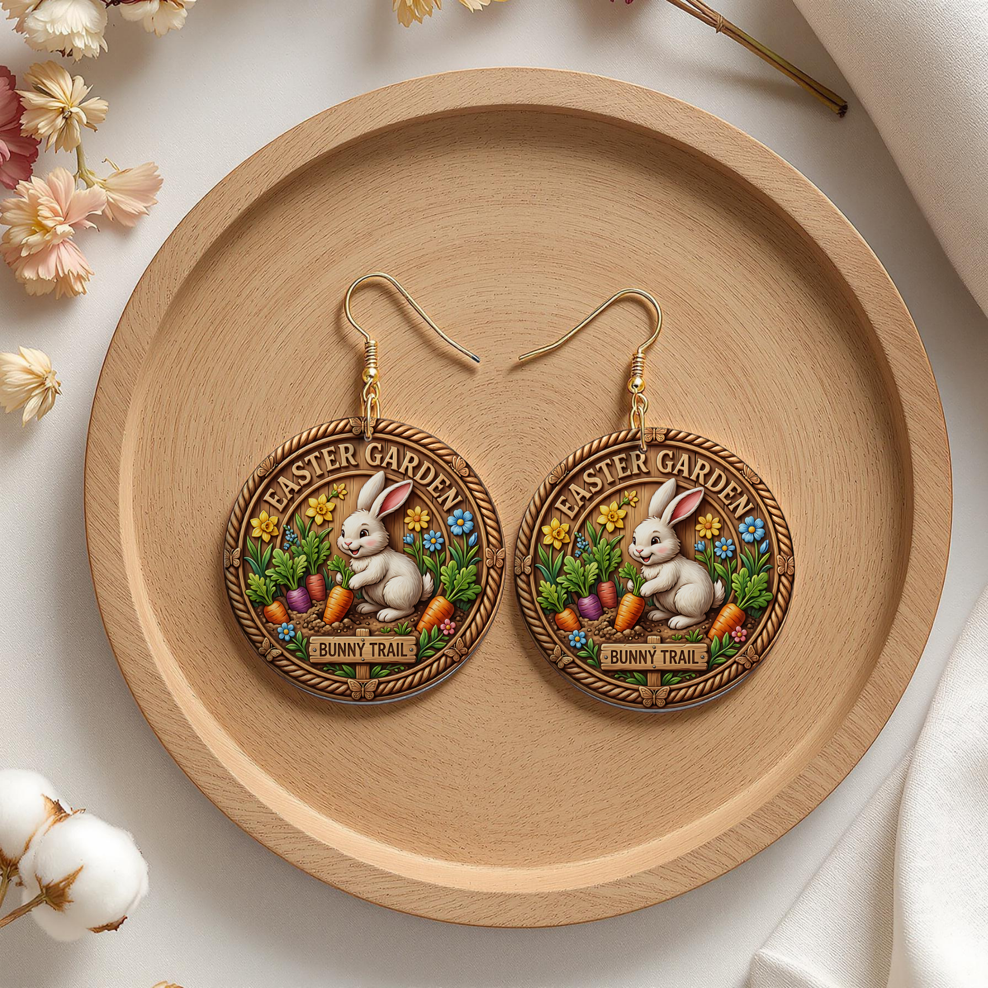 Easter Garden Bunny Trail Earrings