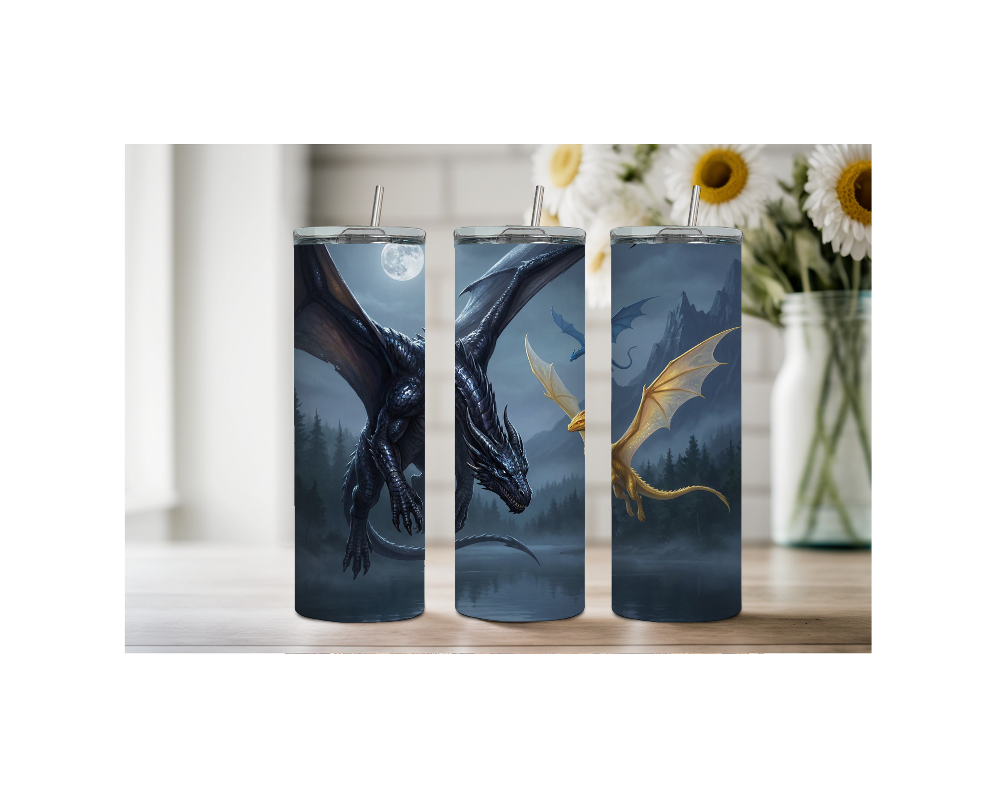 Mystic Scales Dragon Stainless Tumbler. Multiple Sizes and Images Available.