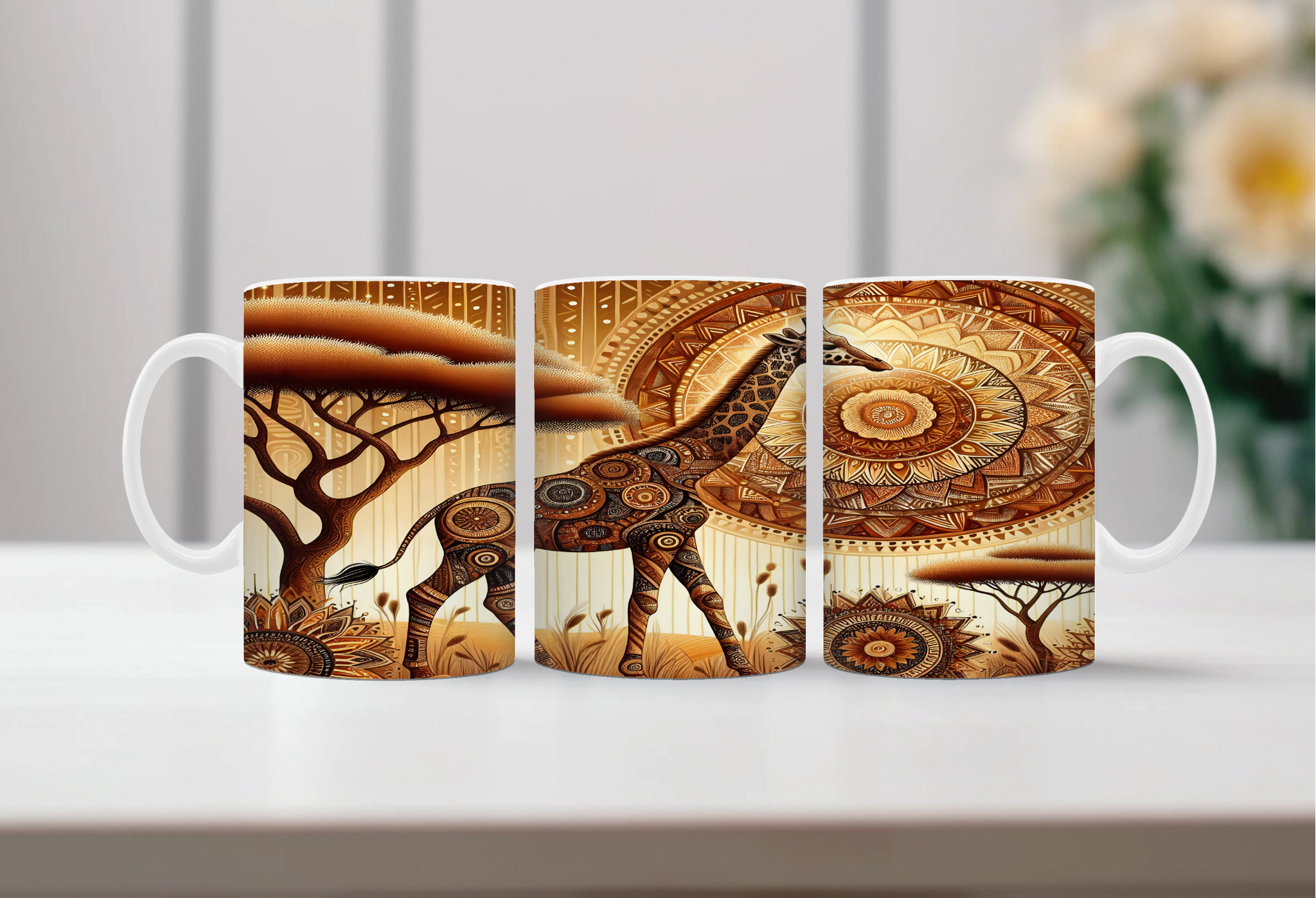 Tall Sips Giraffe Coffee Mugs, two size options.