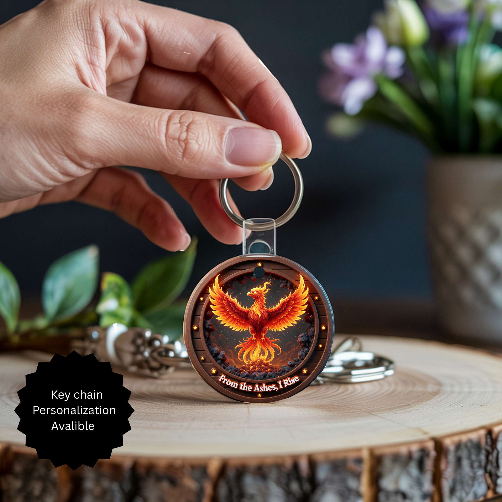 Phoenix Keychain - Mythical Fire Bird Accessory