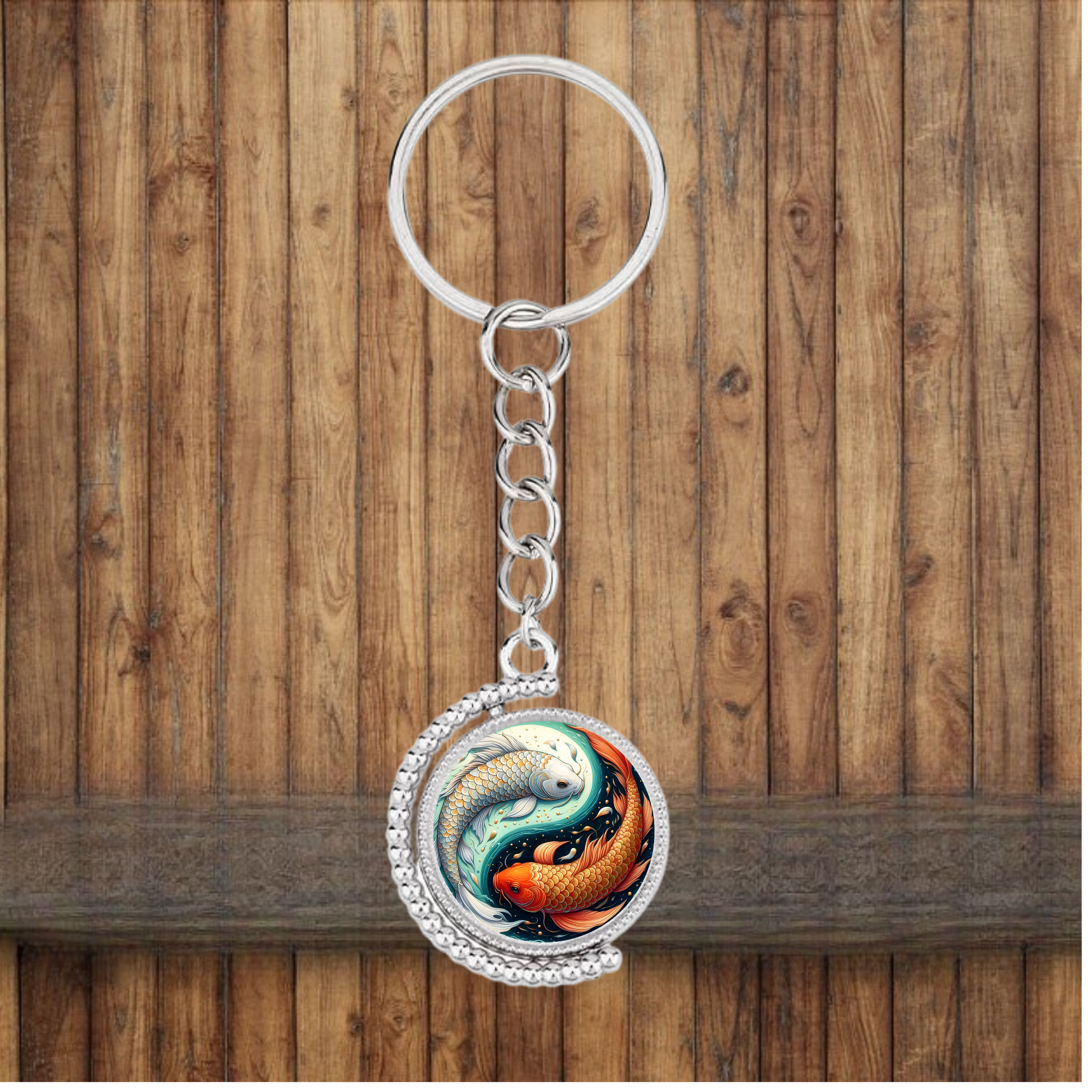 Bezel Koi Fish Keychain