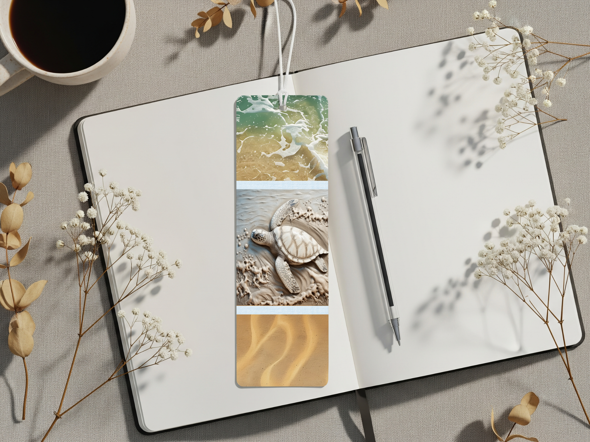 Aluminum Metal Bookmarks, Sea Turtle Images Bring a splash of the sea to every page